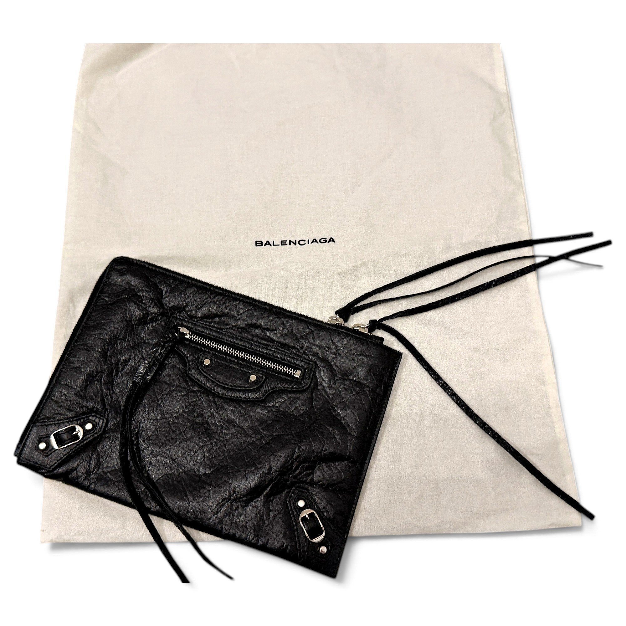Leather clutch bag