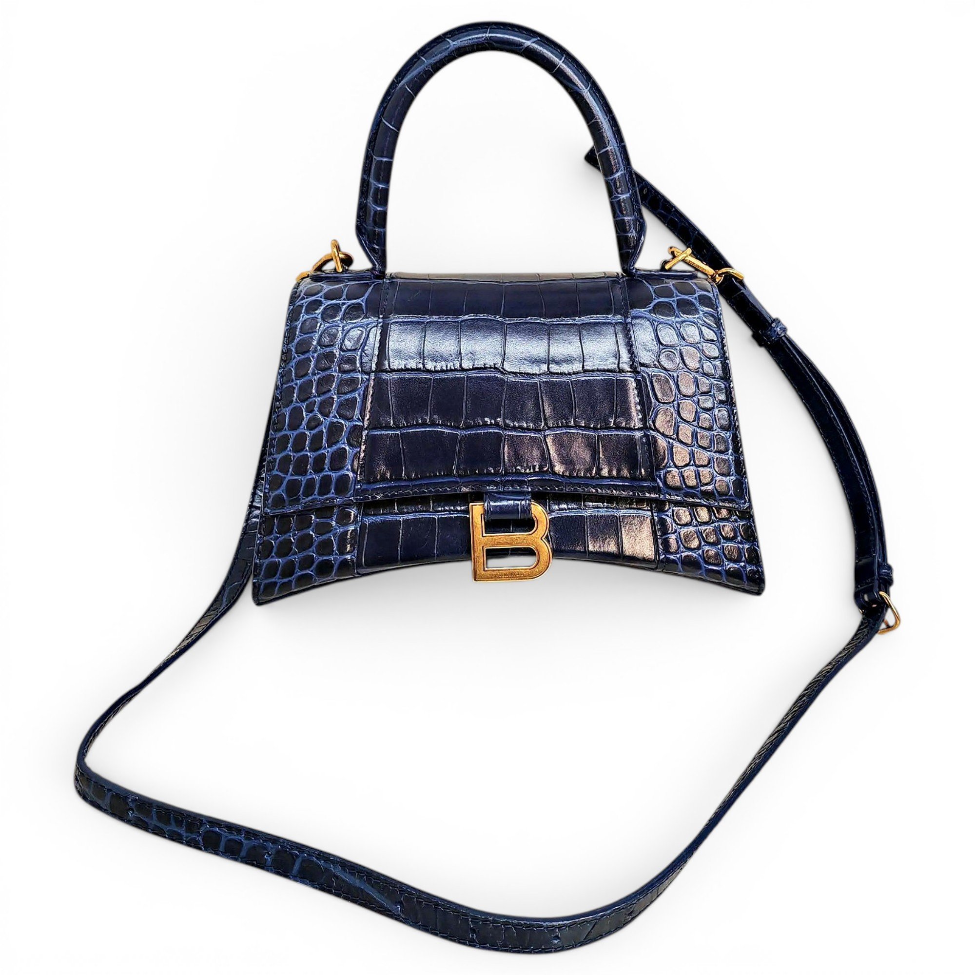 Hourglass leather crossbody bag