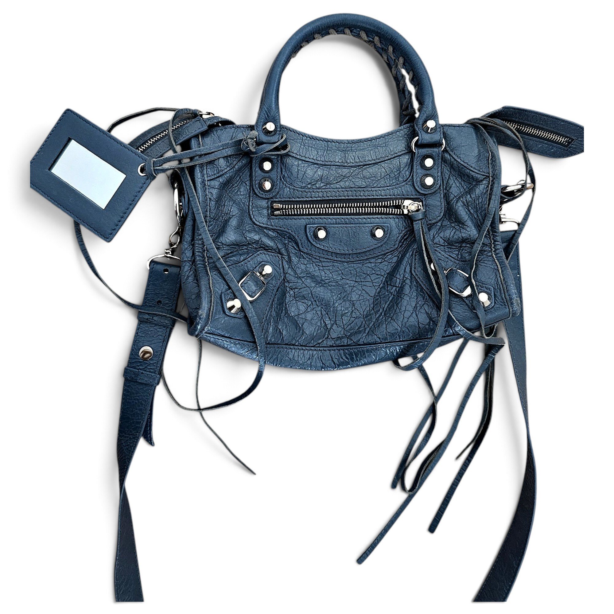 City leather handbag