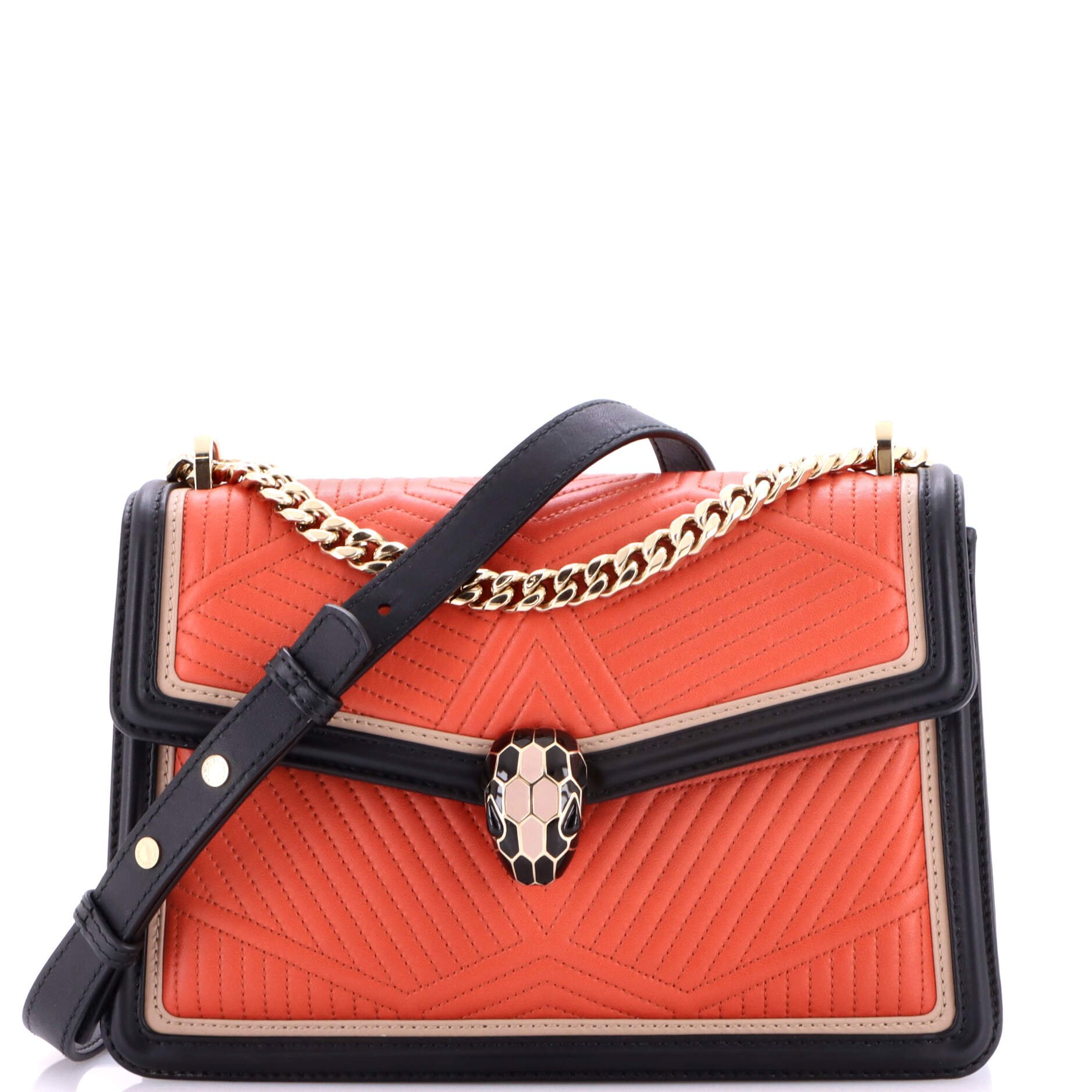 Serpenti Forever Shoulder Bag Quilted Leather Small
