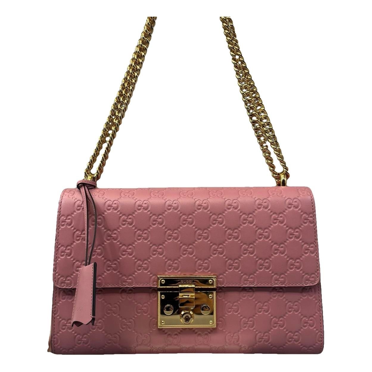 Padlock leather handbag