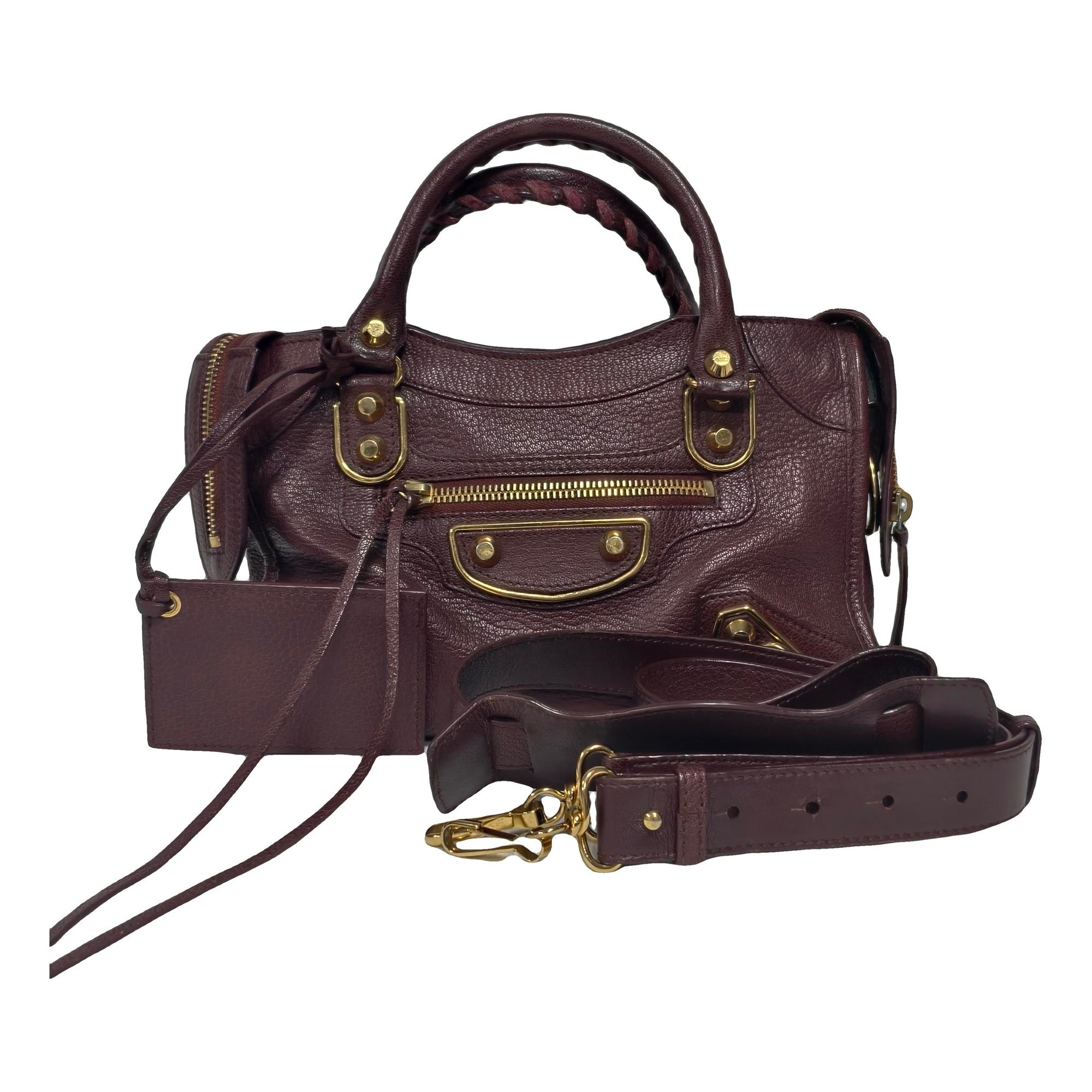 City leather handbag