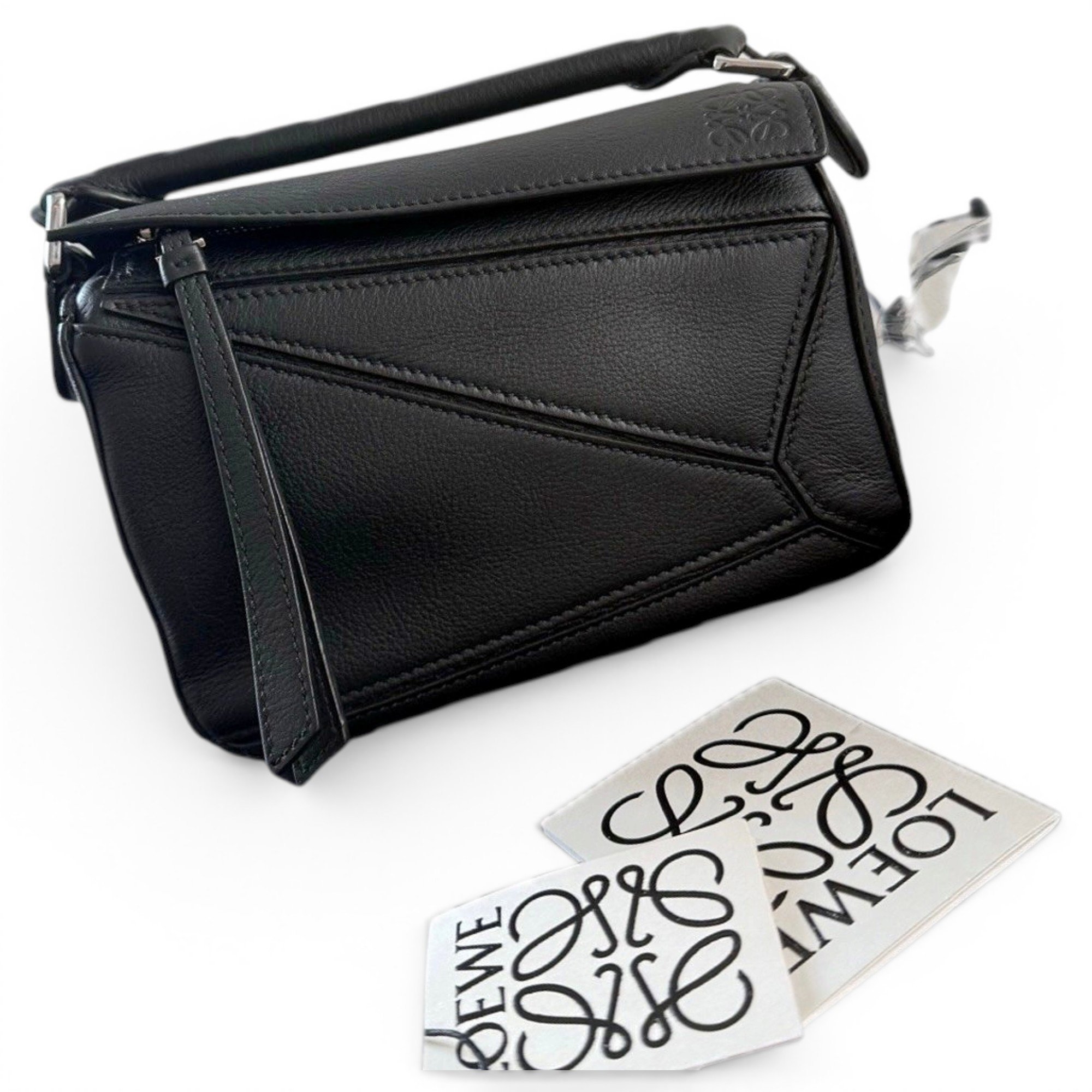 Puzzle leather handbag