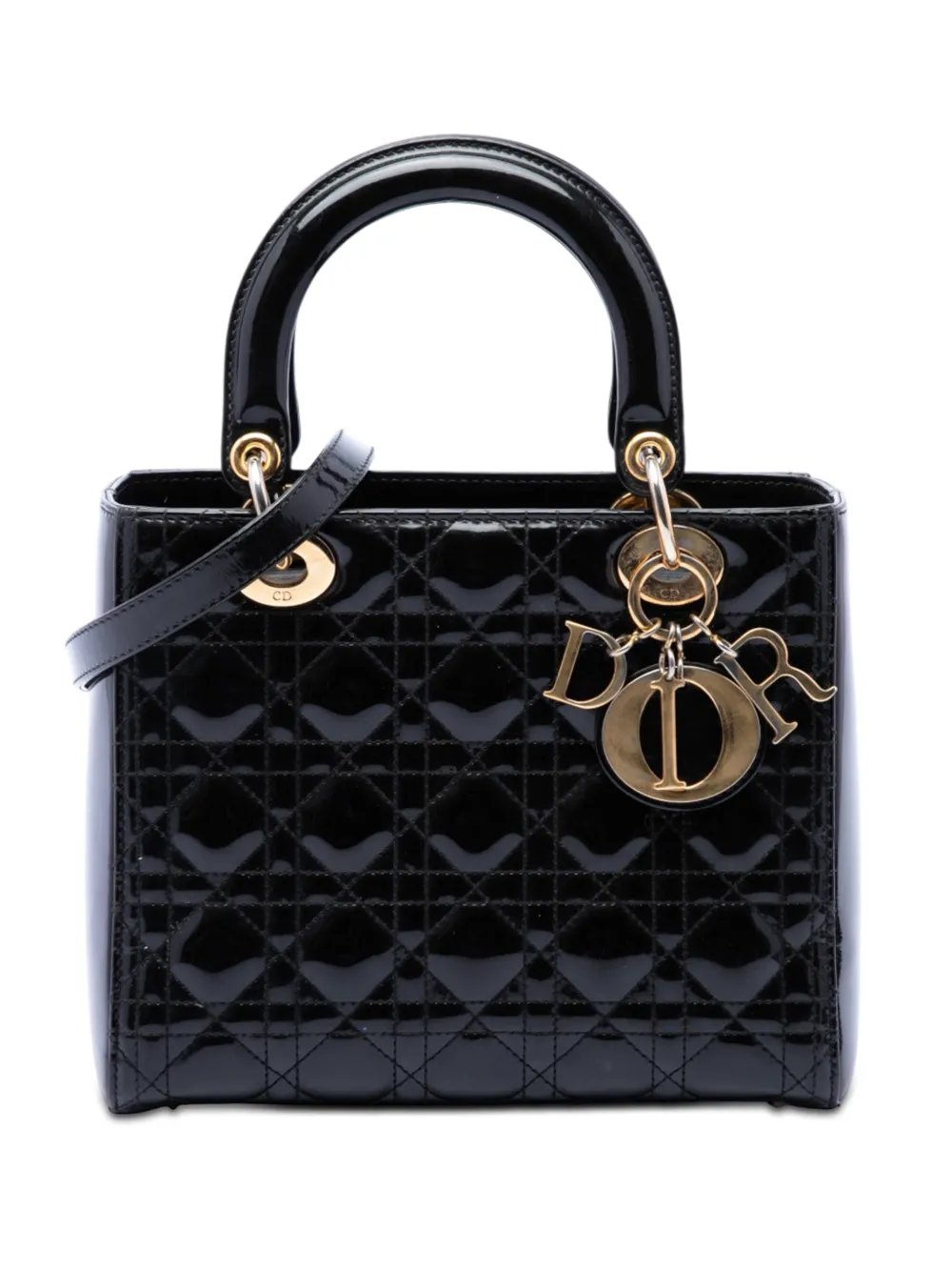 2013 Medium Patent Cannage Lady Dior satchel