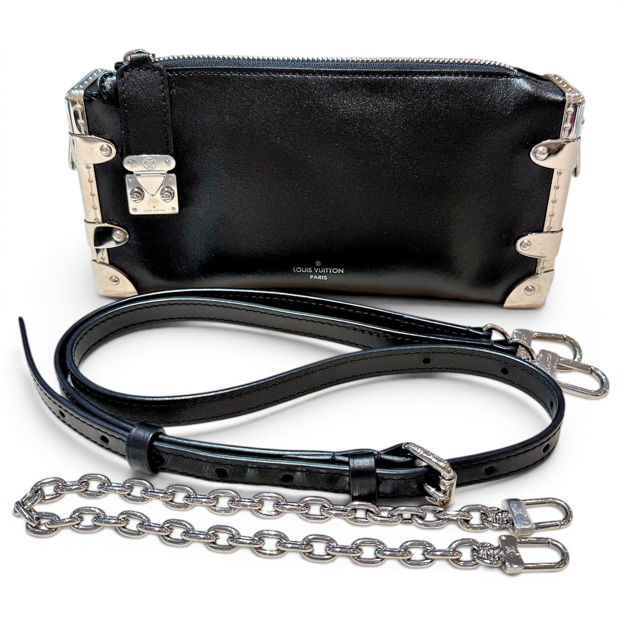 Side Trunk leather handbag