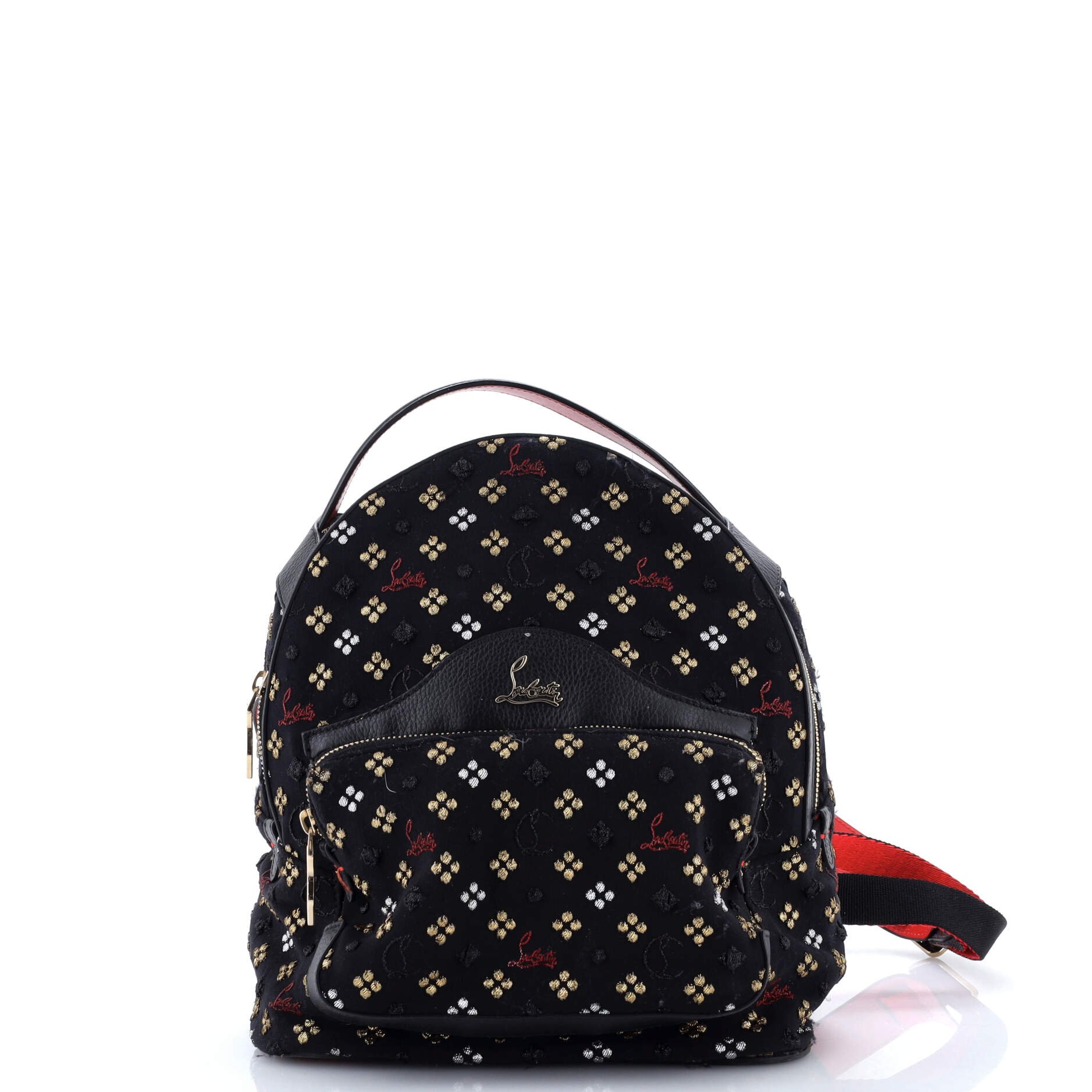 Christian Louboutin Backloubi Backpack Embroidered Canvas Small