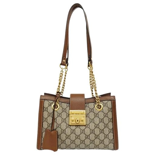 Padlock leather handbag