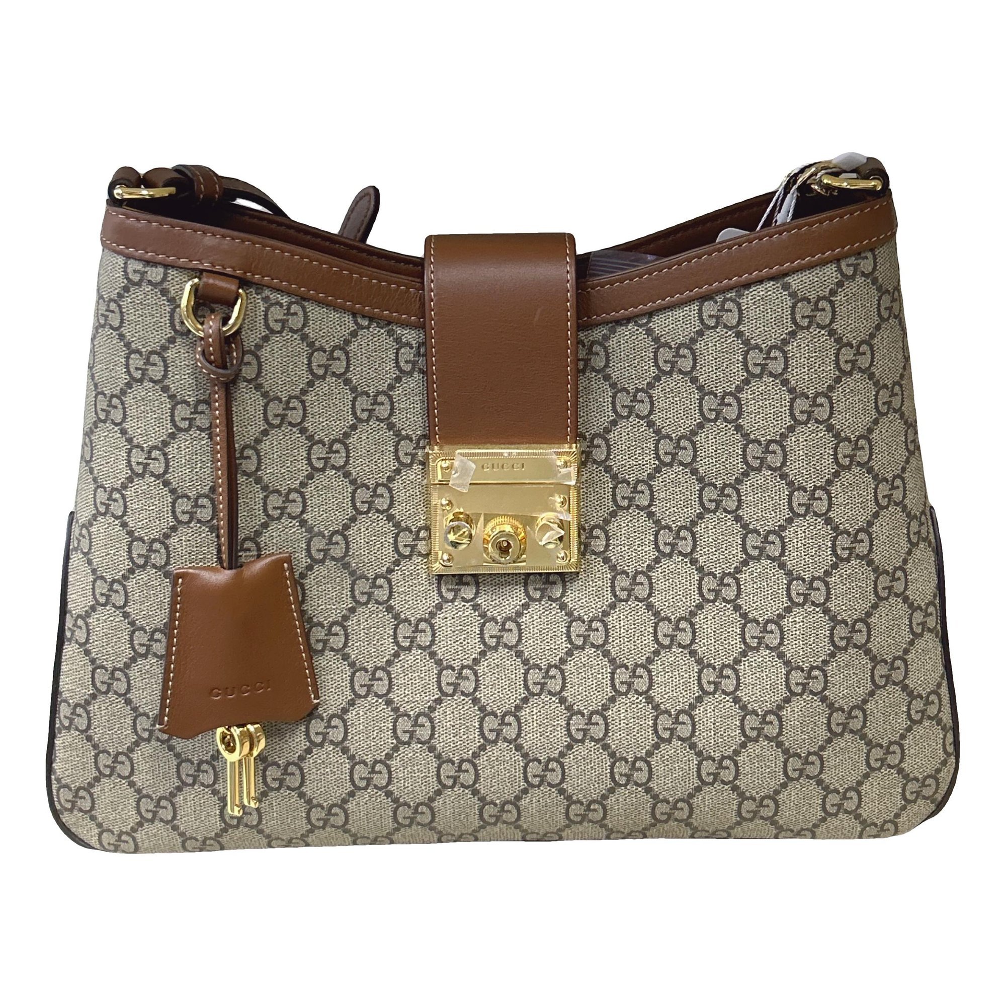Padlock leather handbag