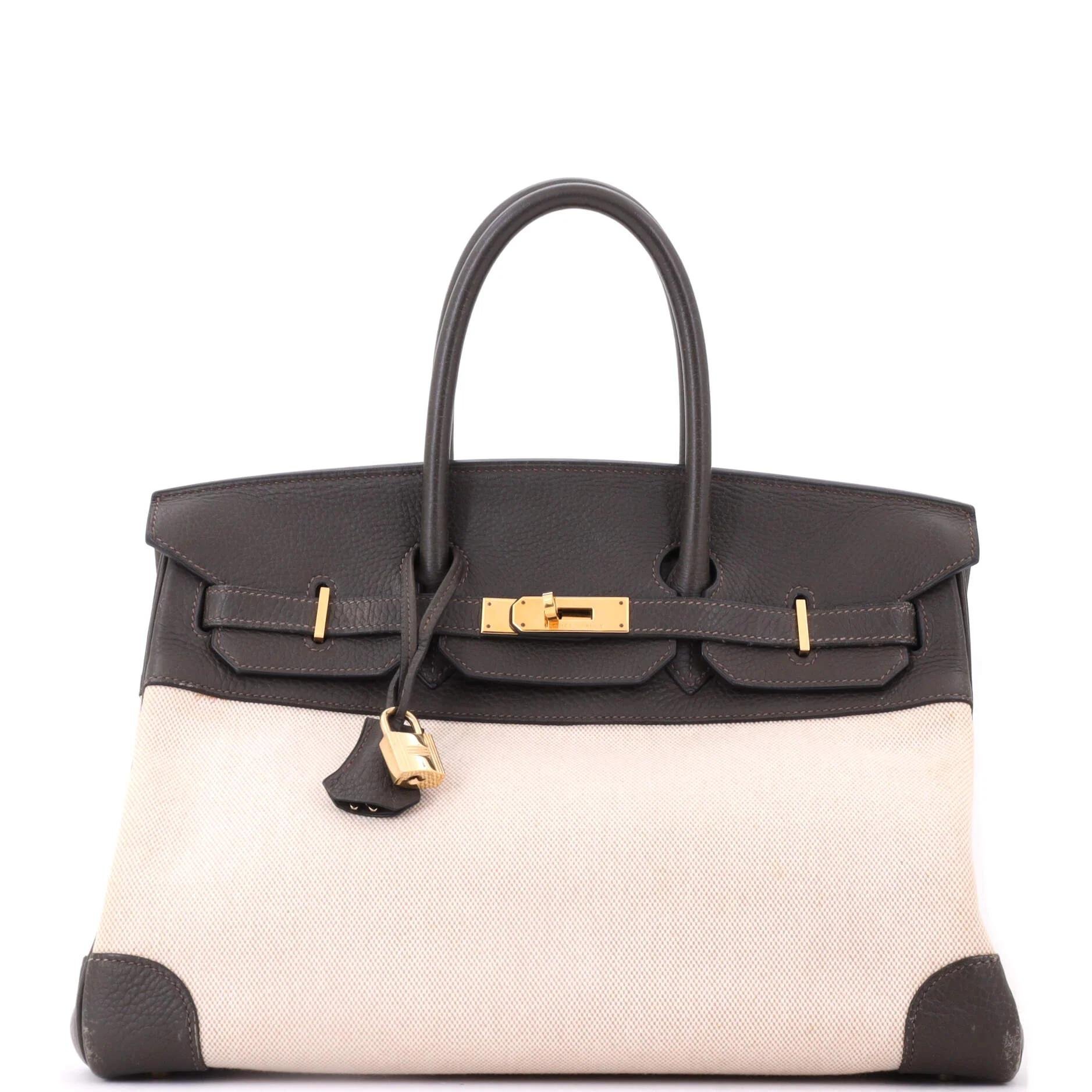 Hermes Birkin 30 Handbag Vert De Gris Togo Leather 2002