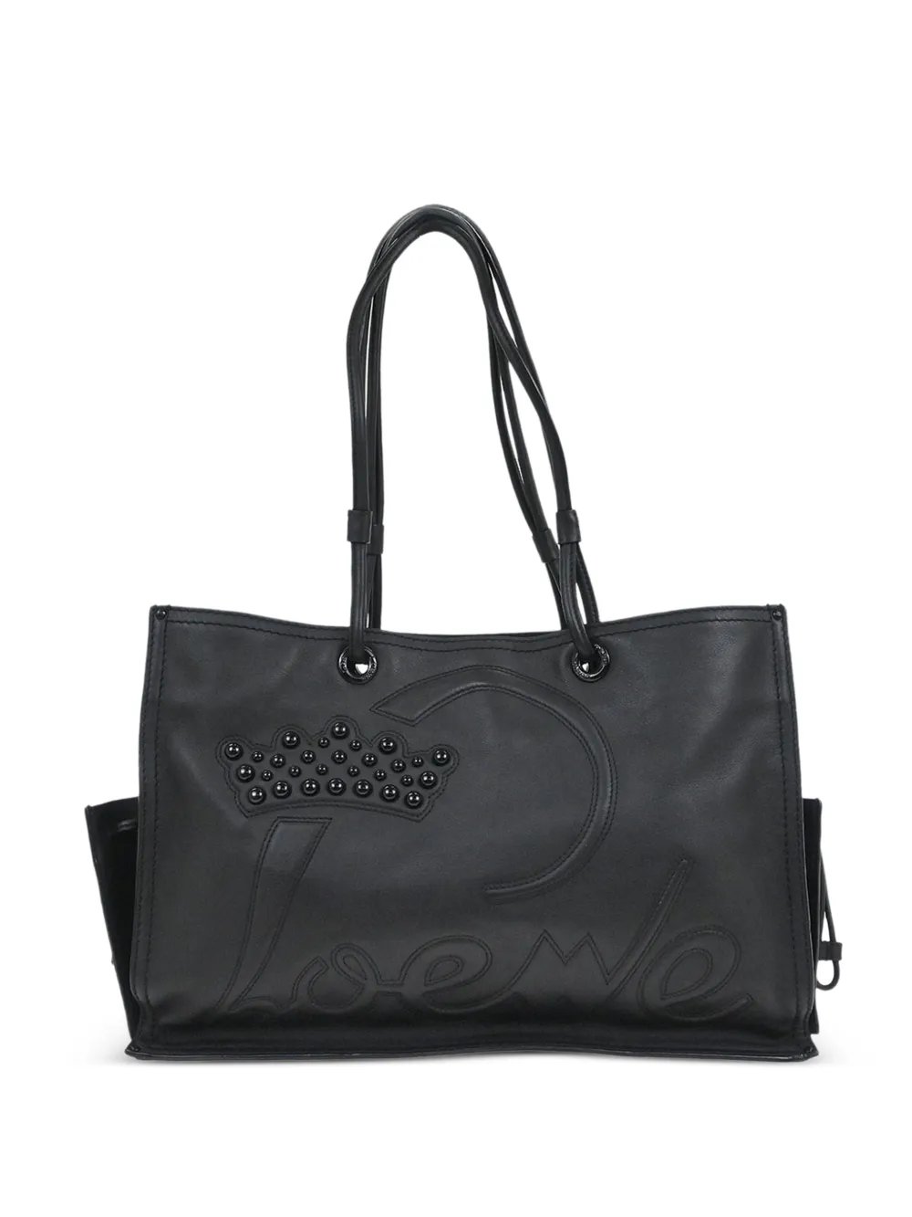 Loewe 2006 appliqué leather tote bag