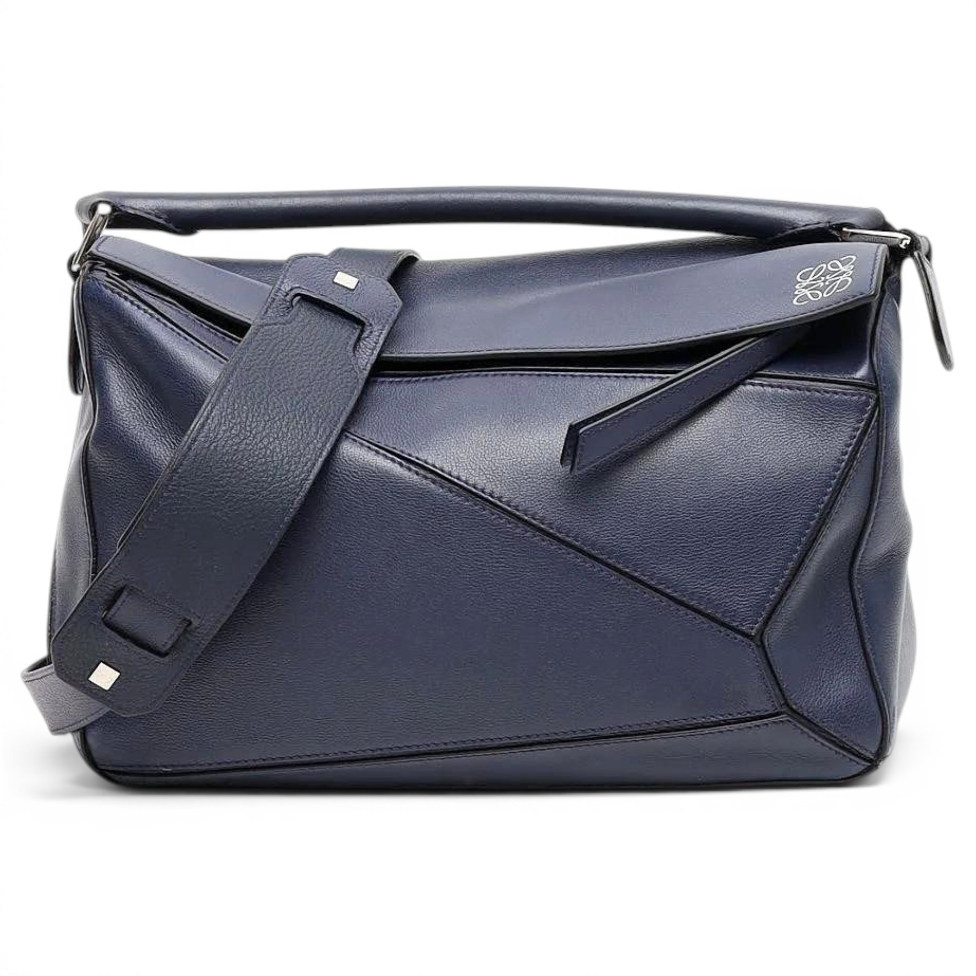 Puzzle leather handbag