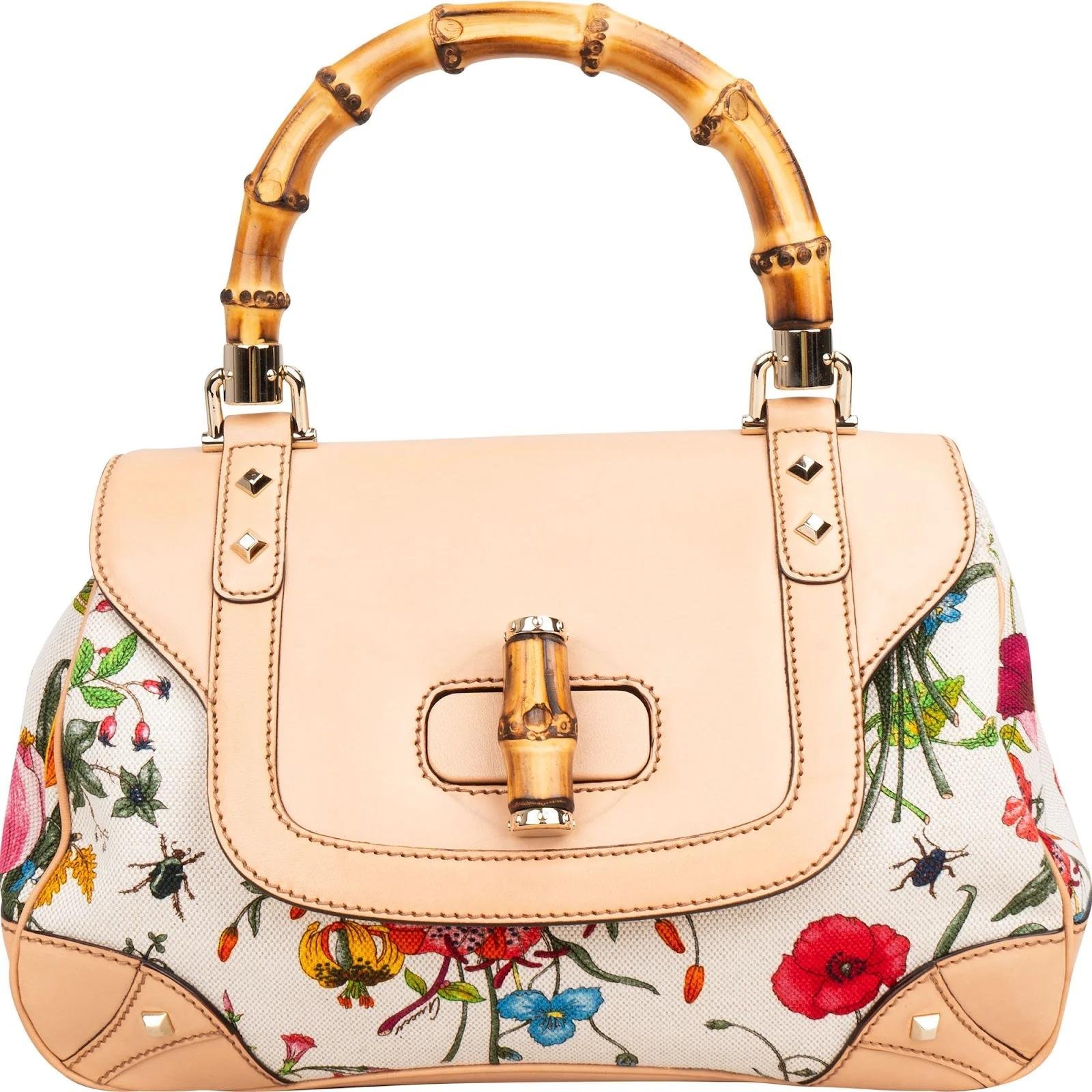 Bamboo Top Handle leather handbag