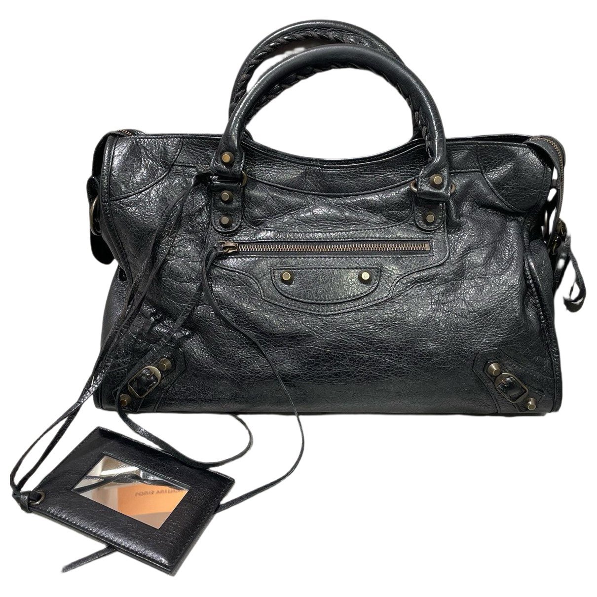 City leather handbag