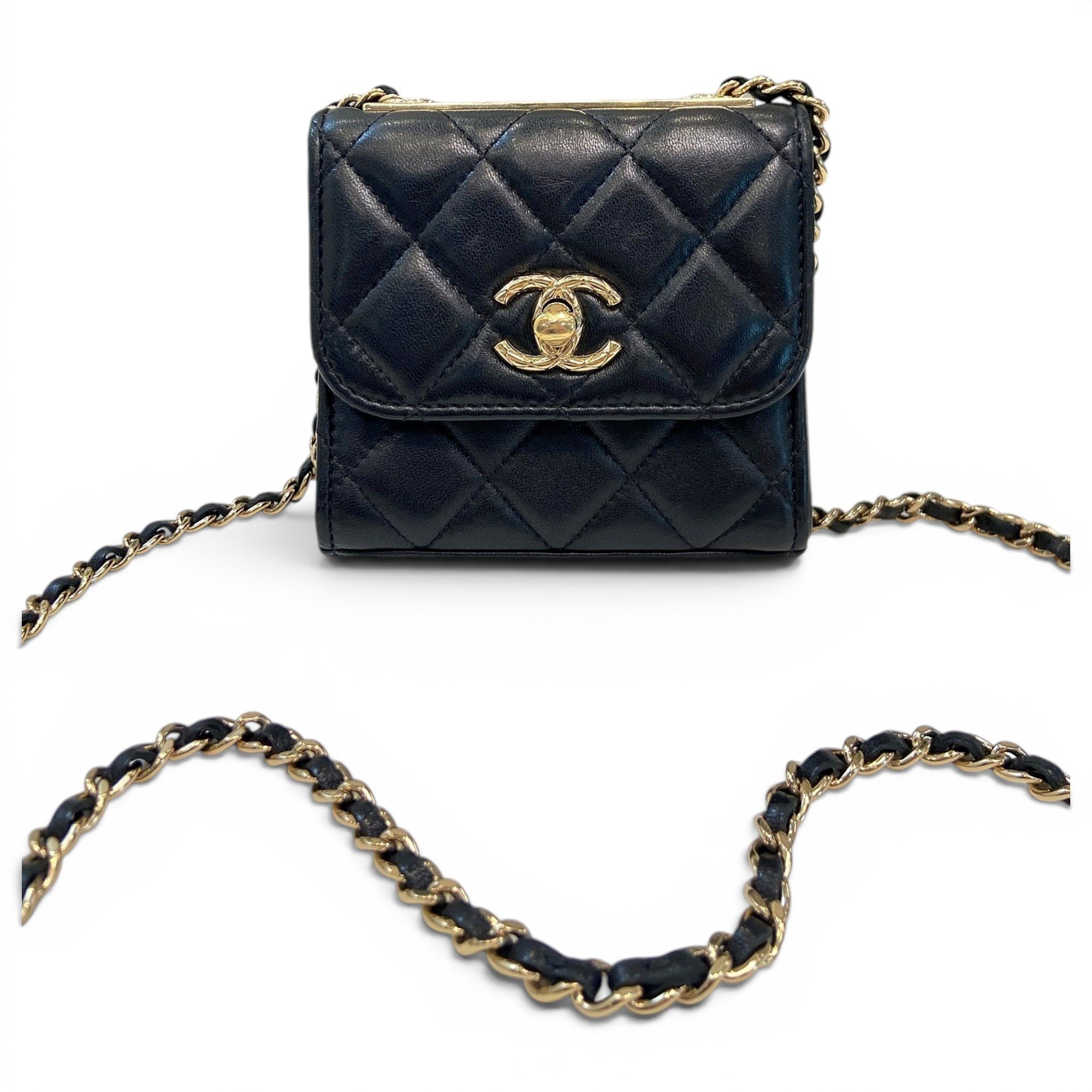 Trendy CC leather handbag