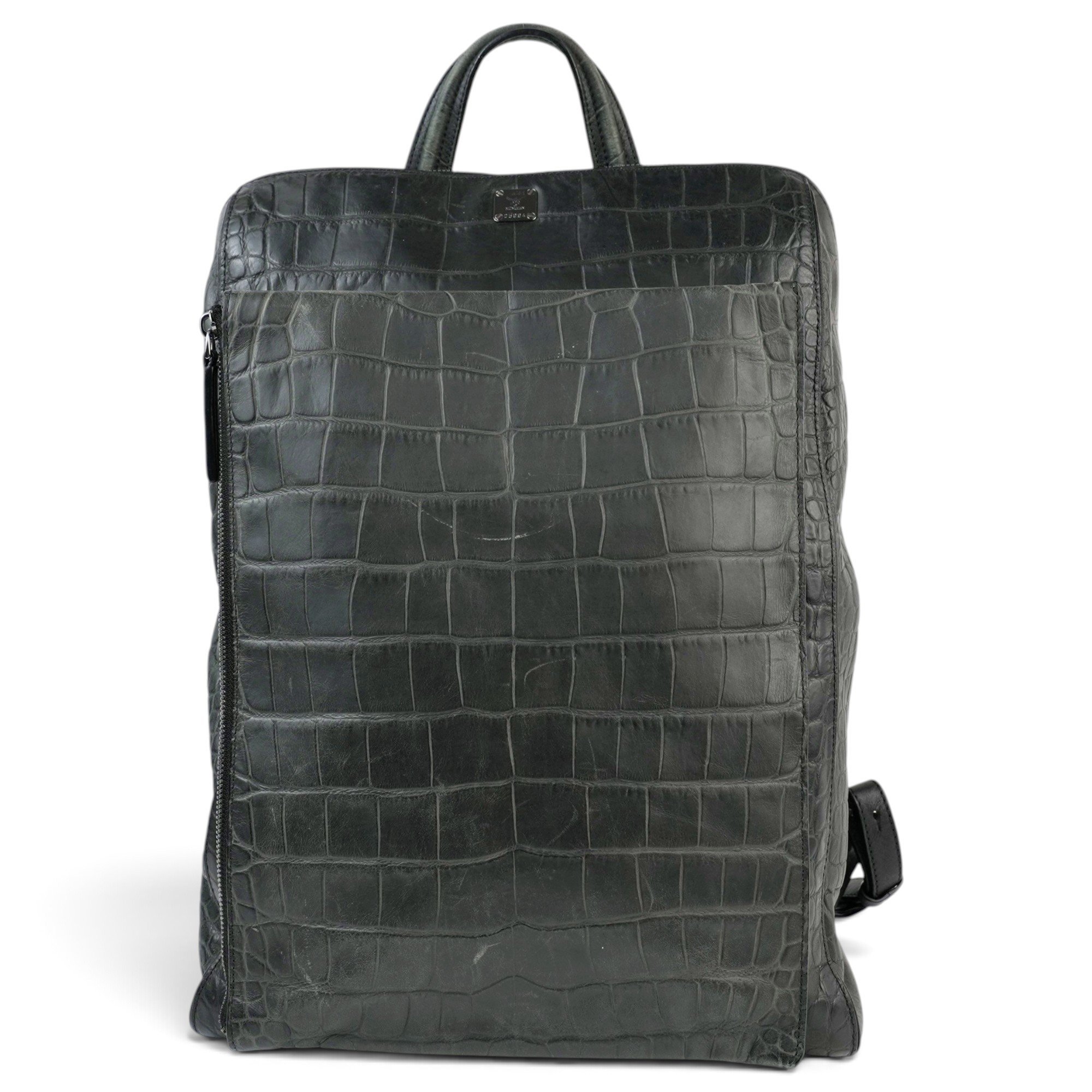 Patent leather backpack
