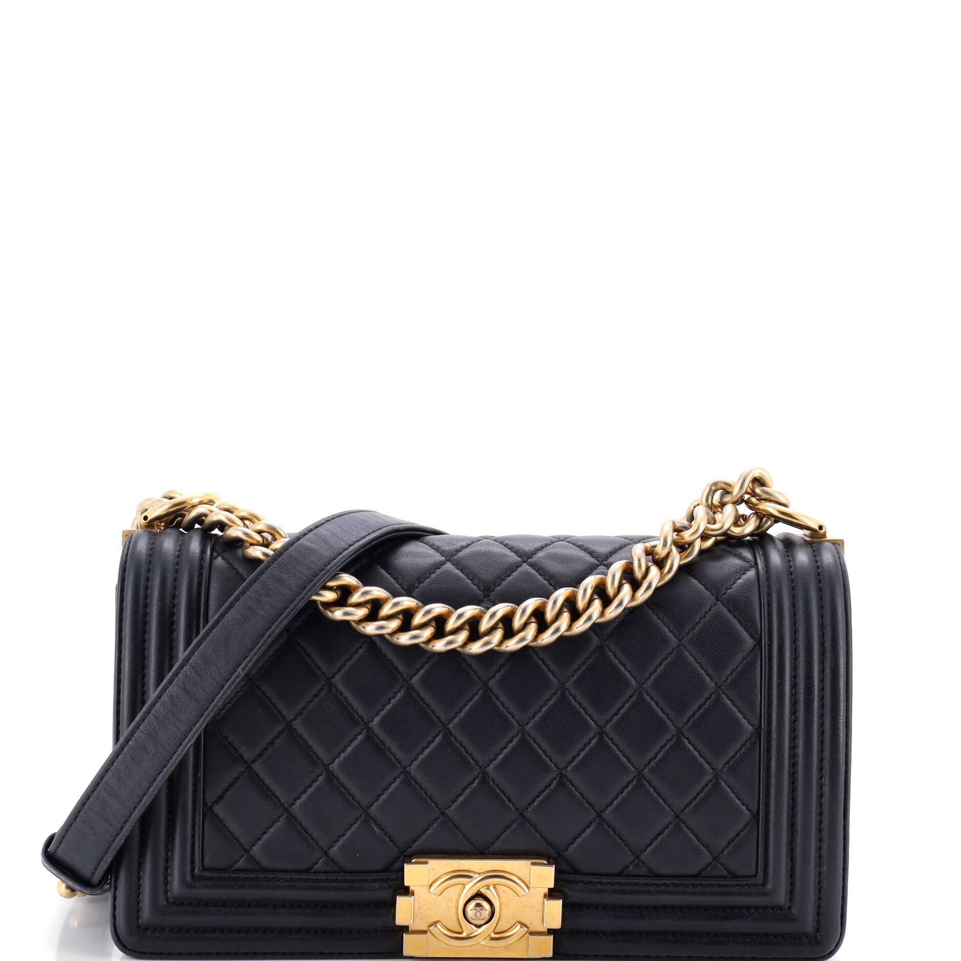 Boy Flap Bag Quilted Lambskin Old Medium
