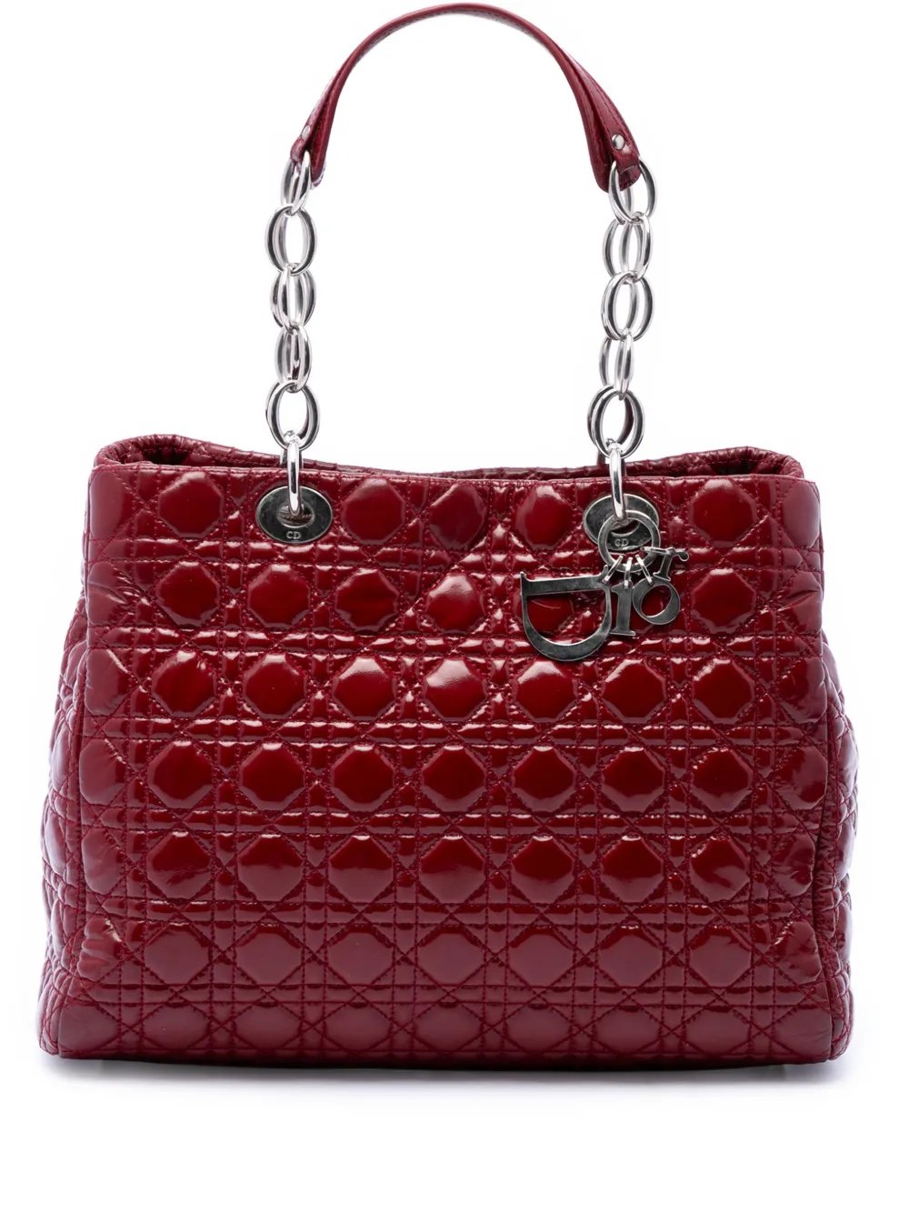 2011 Large Patent Cannage Lady Dior Soft Shopping tote bag