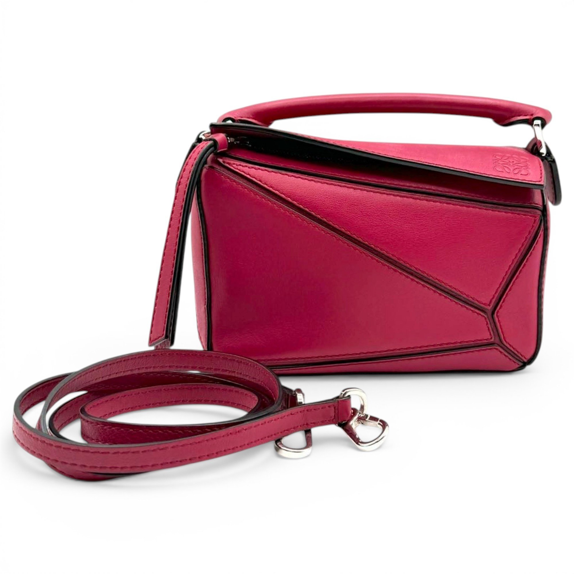 Puzzle leather handbag