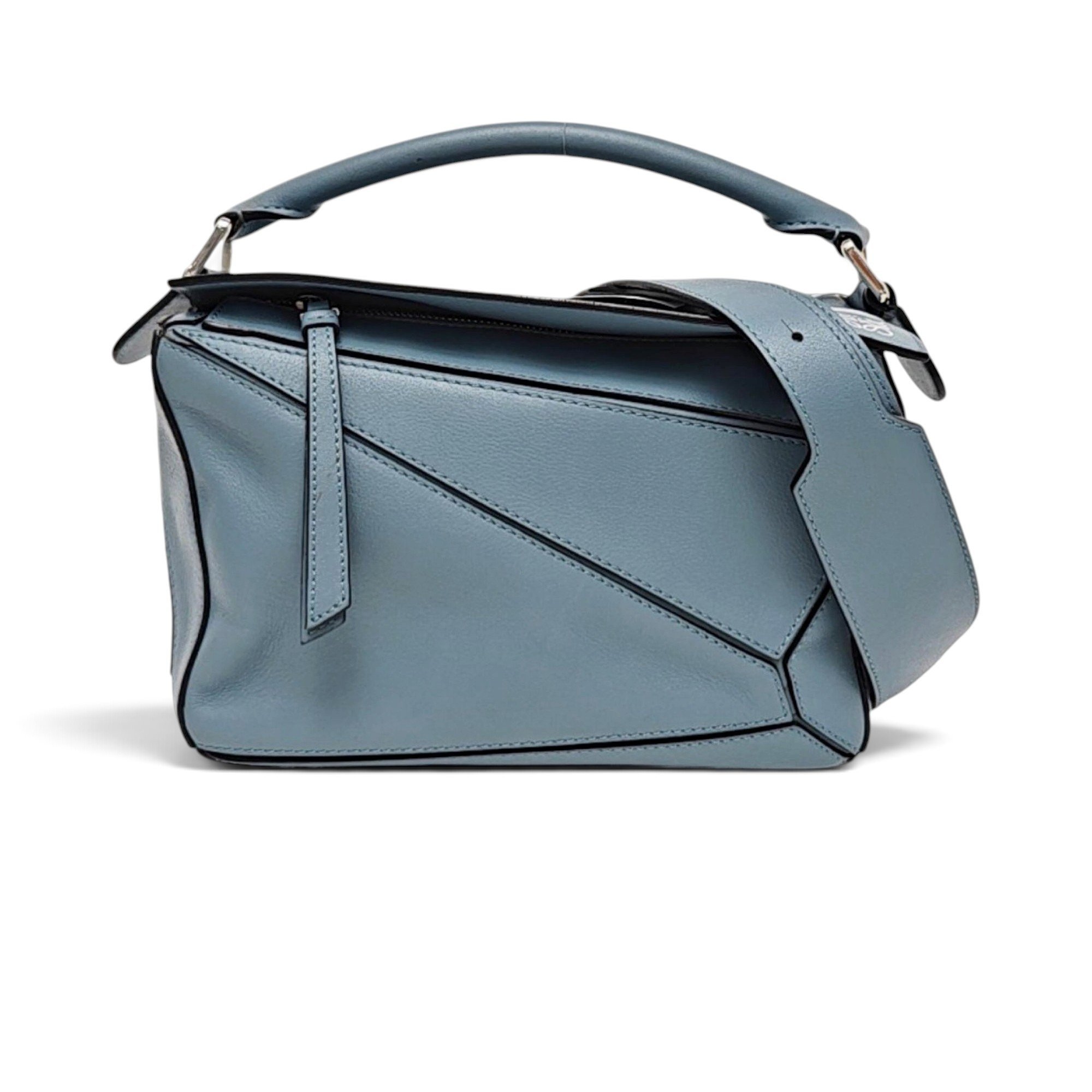 Puzzle leather handbag