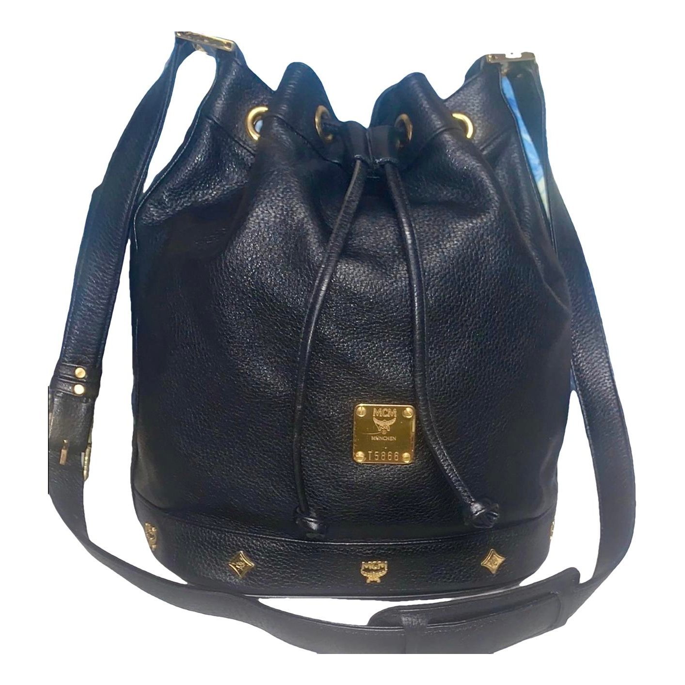 MCM Heritage Drawstring leather handbag