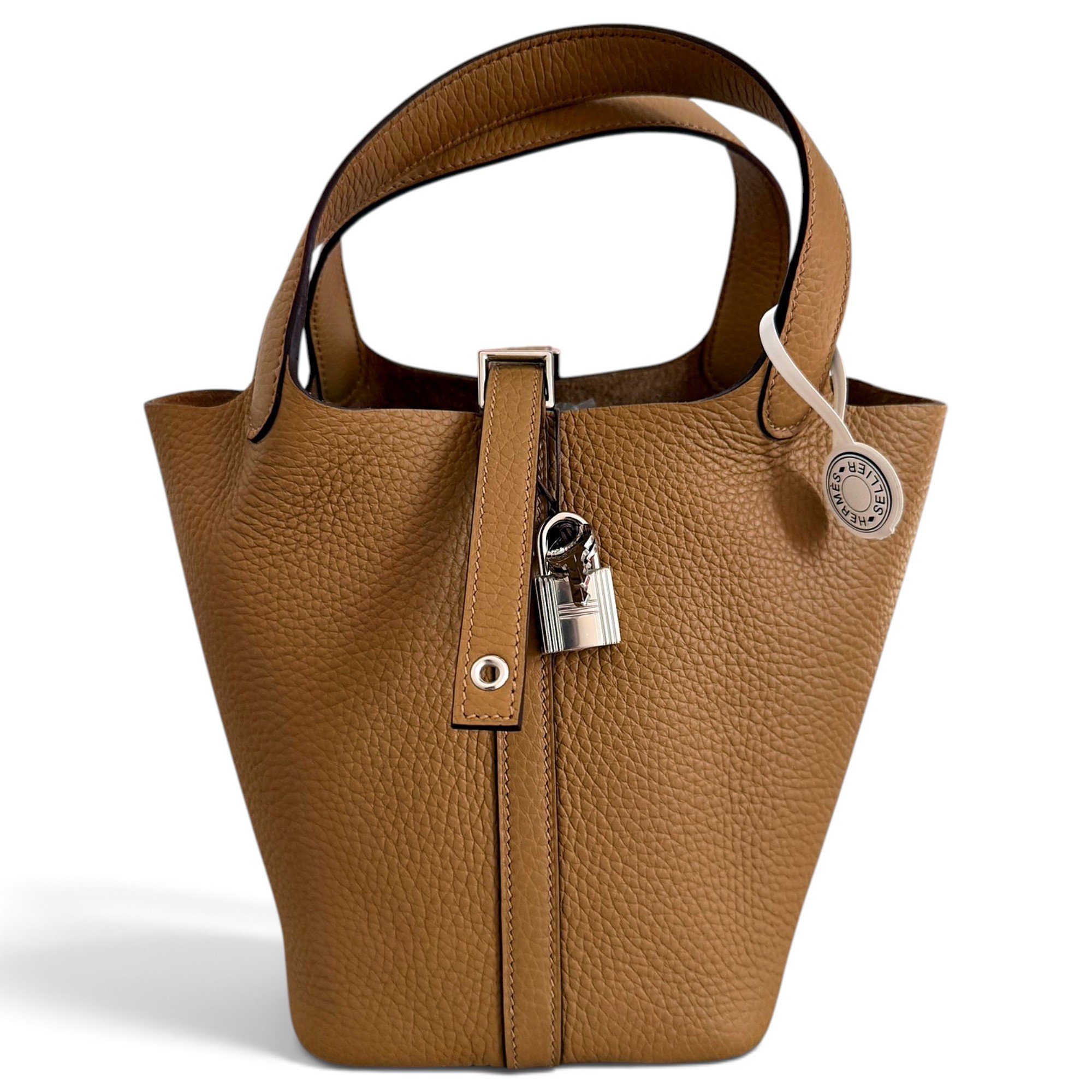 Hermes Picotin 18 Handbag Biscuit Clemence Leather
