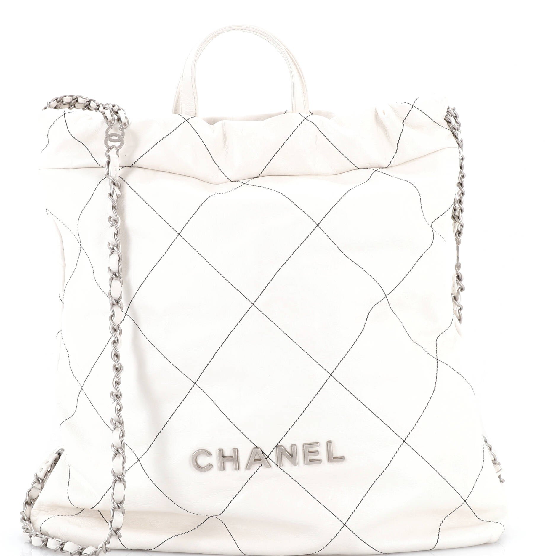 Chanel 22 Chain Backpack Quilted Calfskin Large