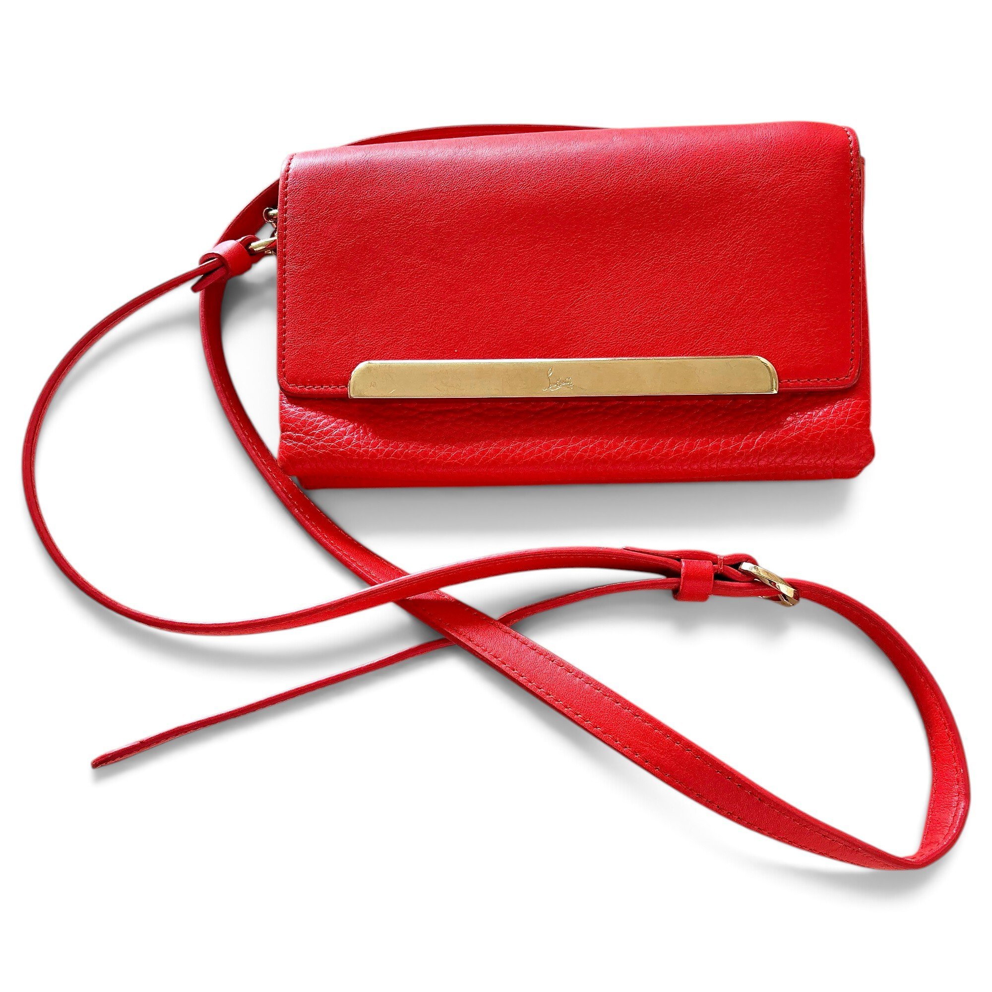 Leather clutch bag