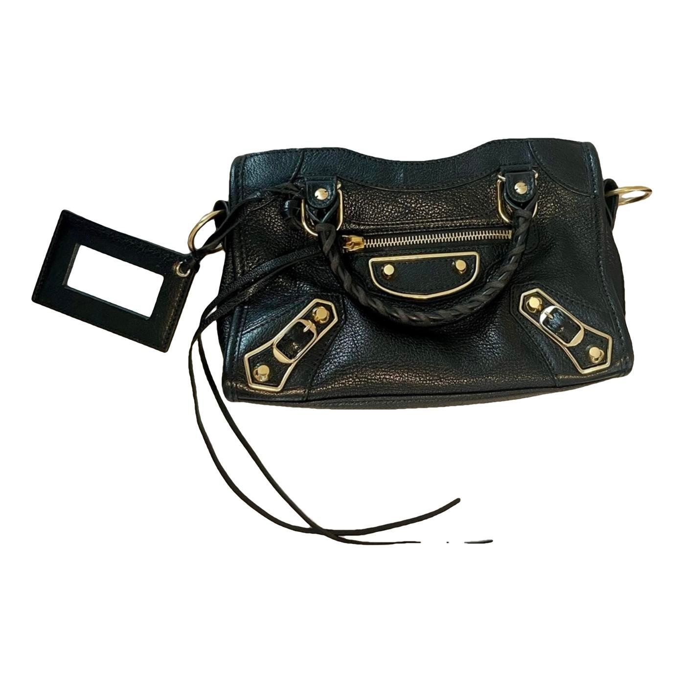 City leather handbag