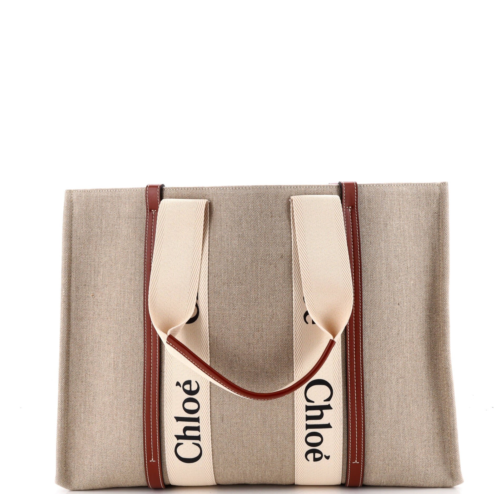Woody Tote Canvas with Leather Large