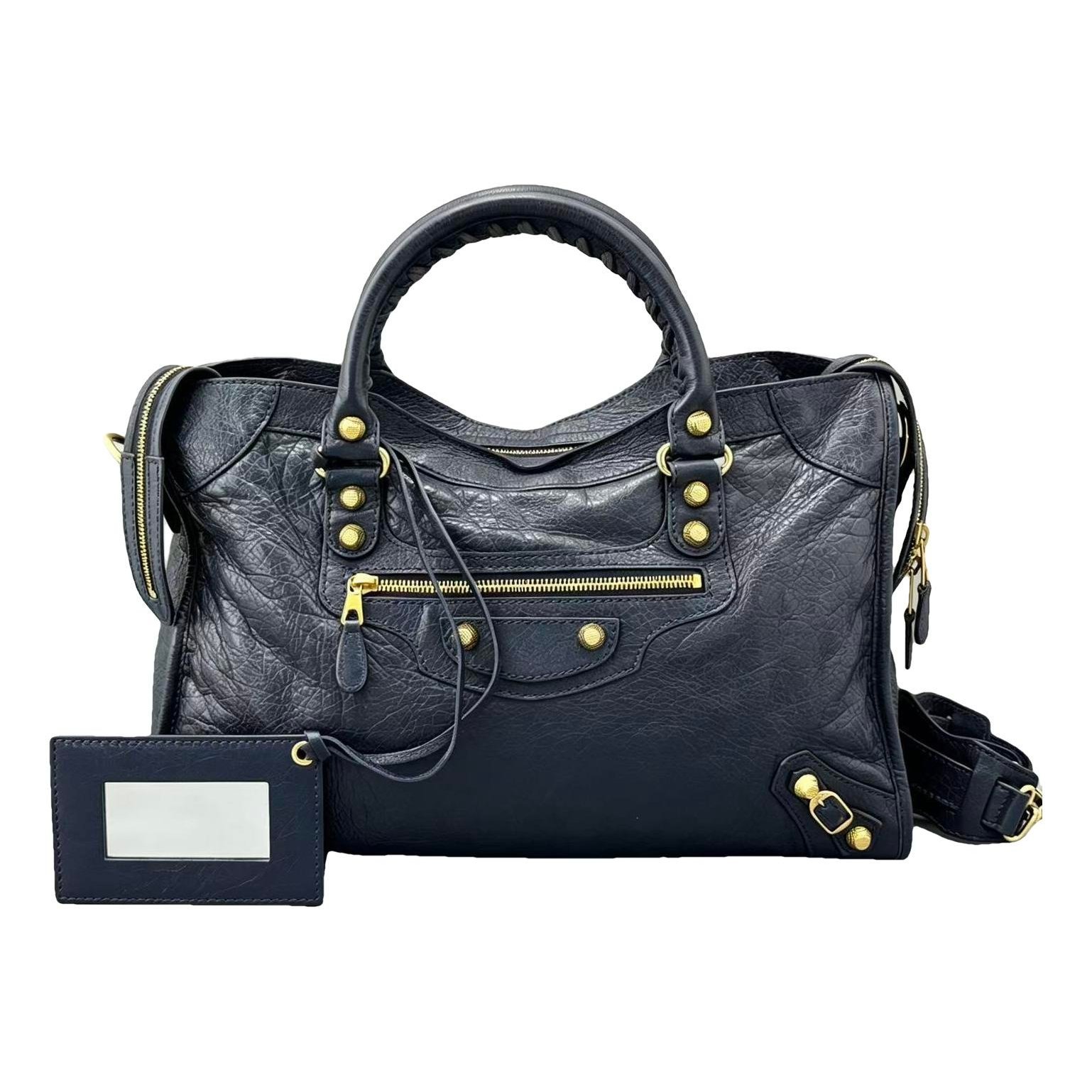 City leather handbag