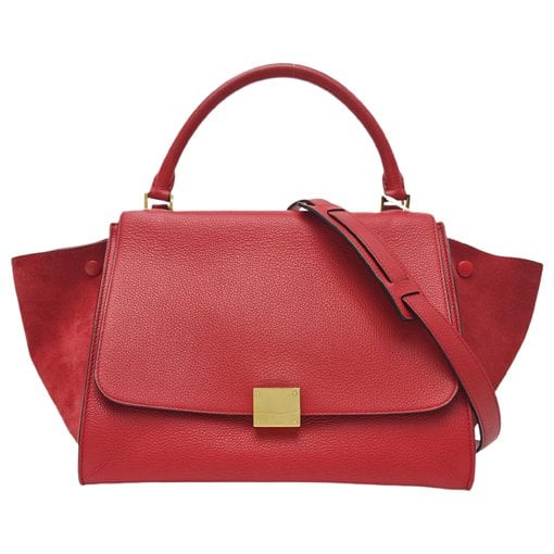 Trapèze leather handbag