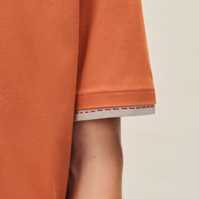 Orange Brûlé T-shirt With "Sellier" Detail