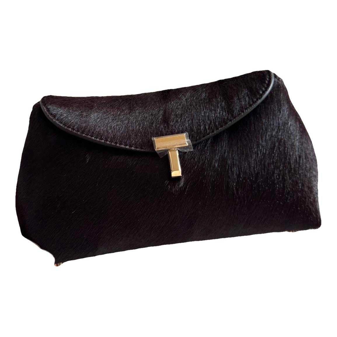 T-Lock pony-style calfskin clutch bag