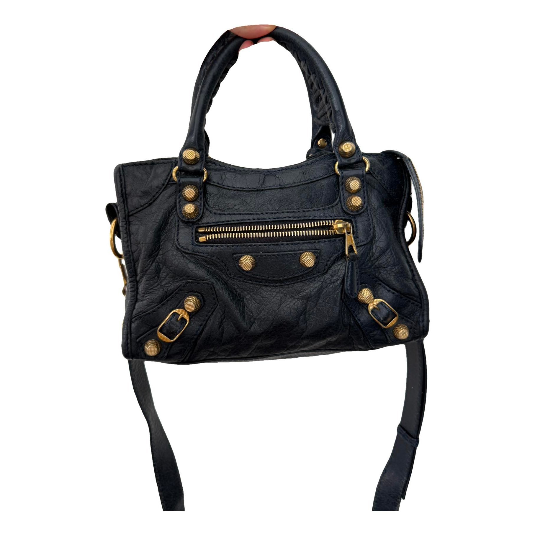 City leather handbag