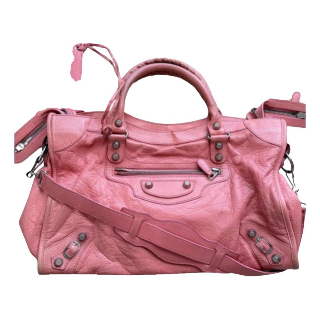 City leather handbag