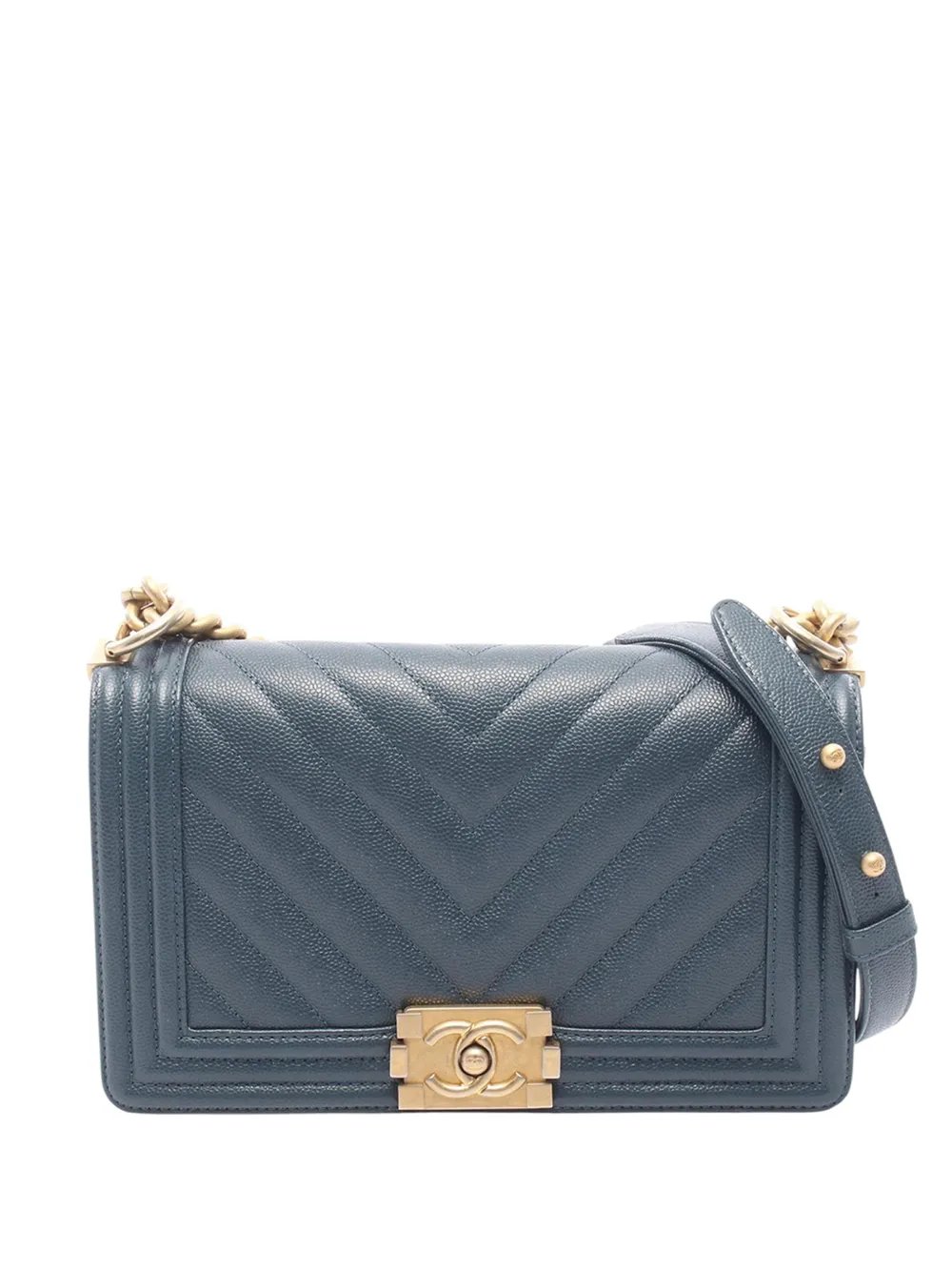 2018 Old Medium Chevron Caviar Boy Flap crossbody bag