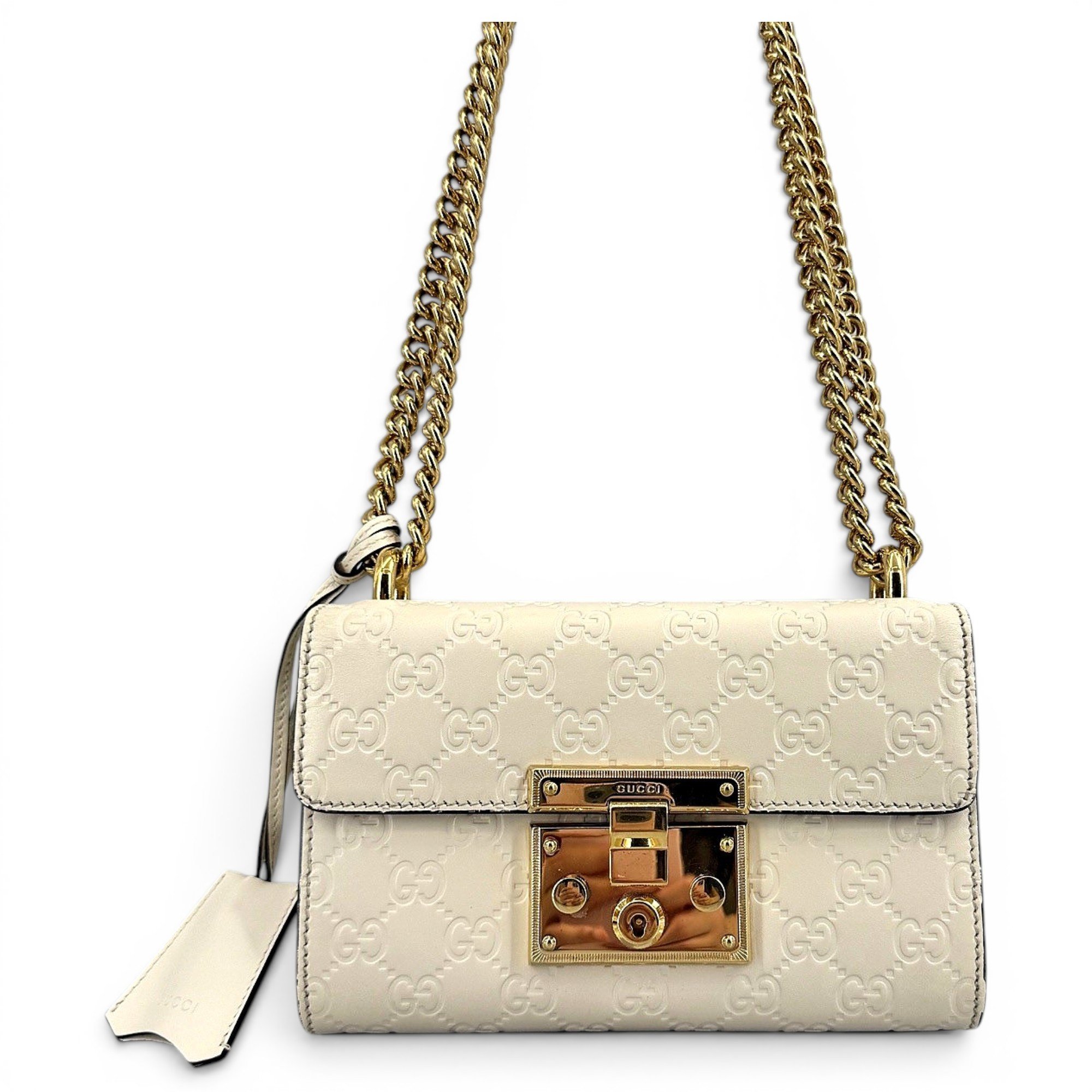 Padlock leather handbag