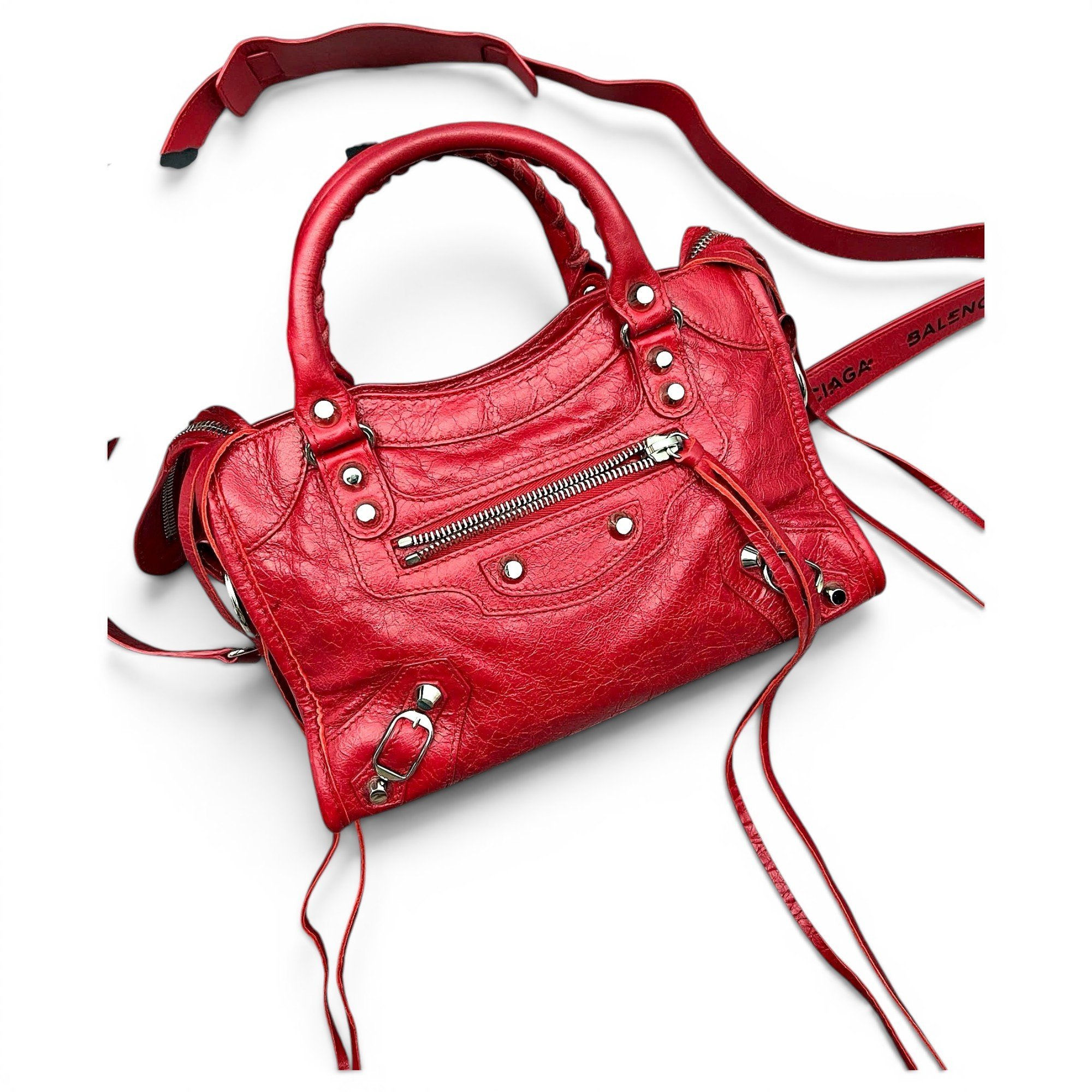 City leather handbag
