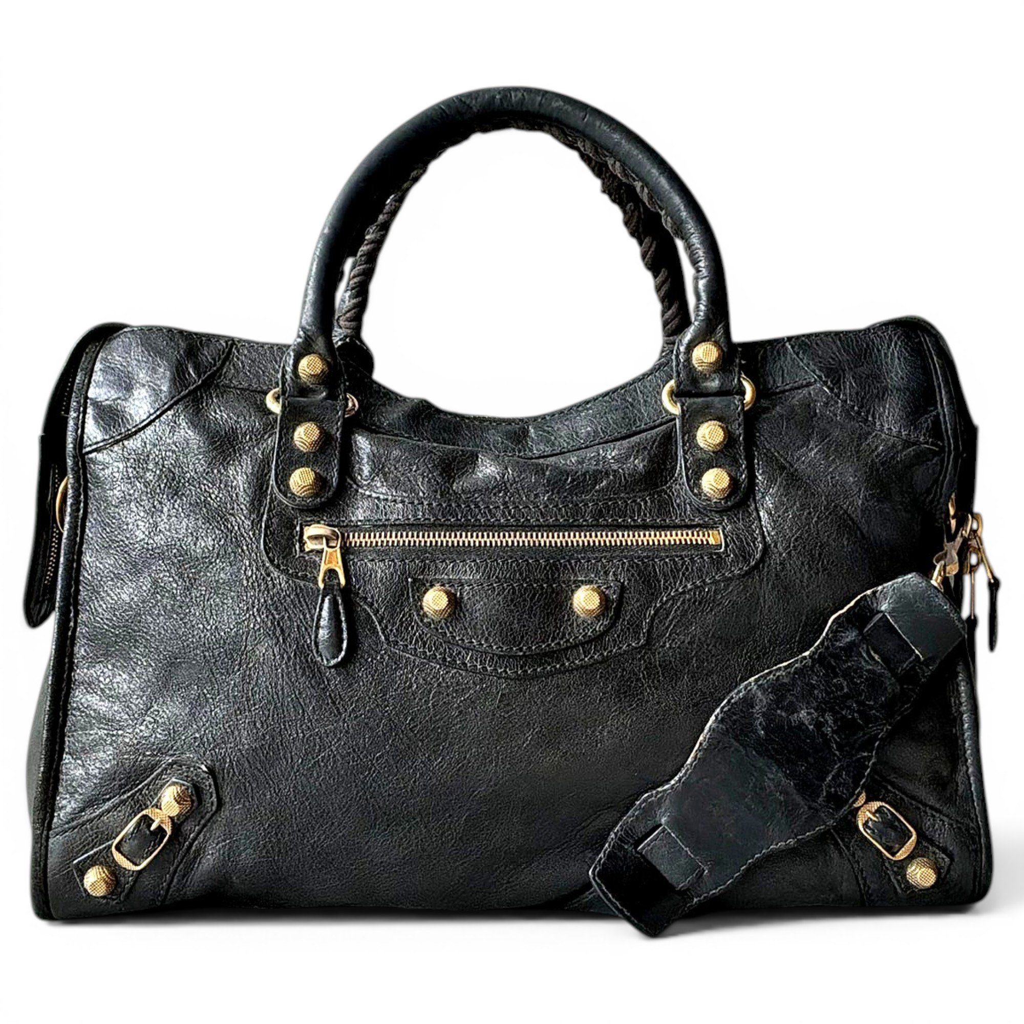 City leather handbag