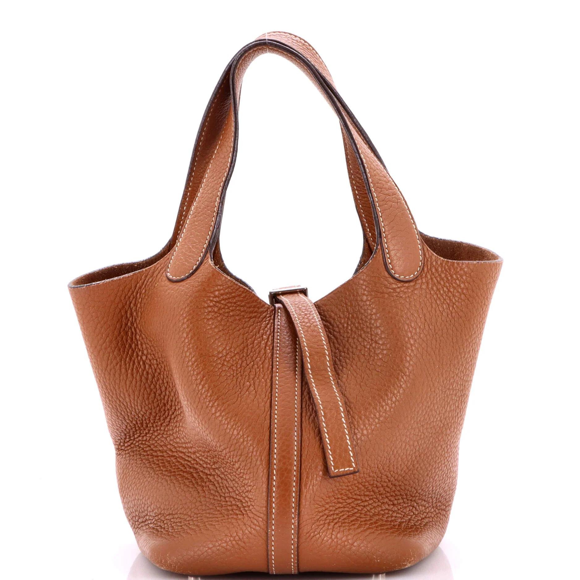 Picotin leather tote