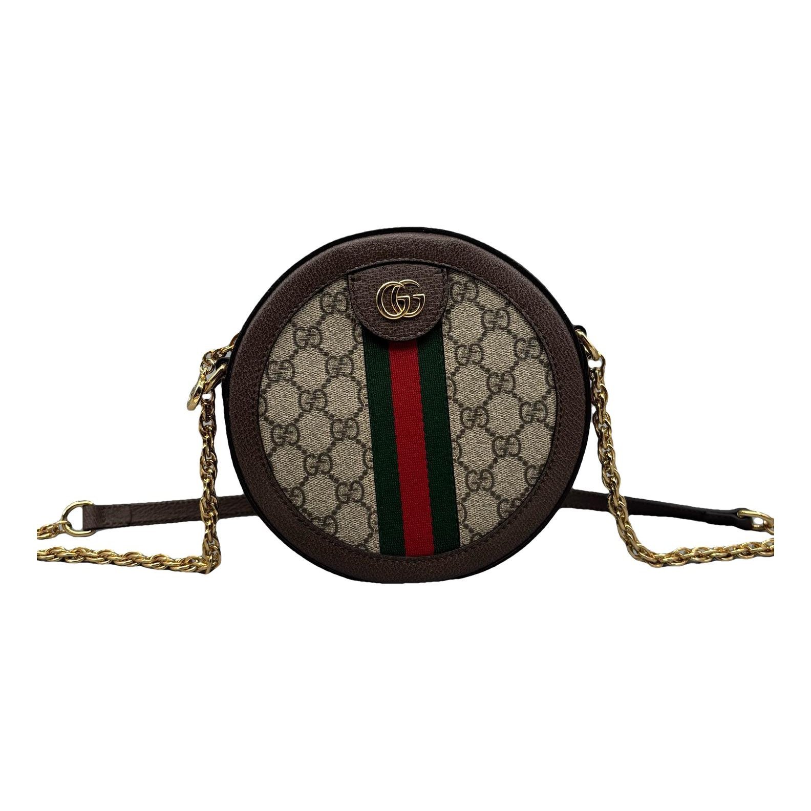 Ophidia Round leather handbag