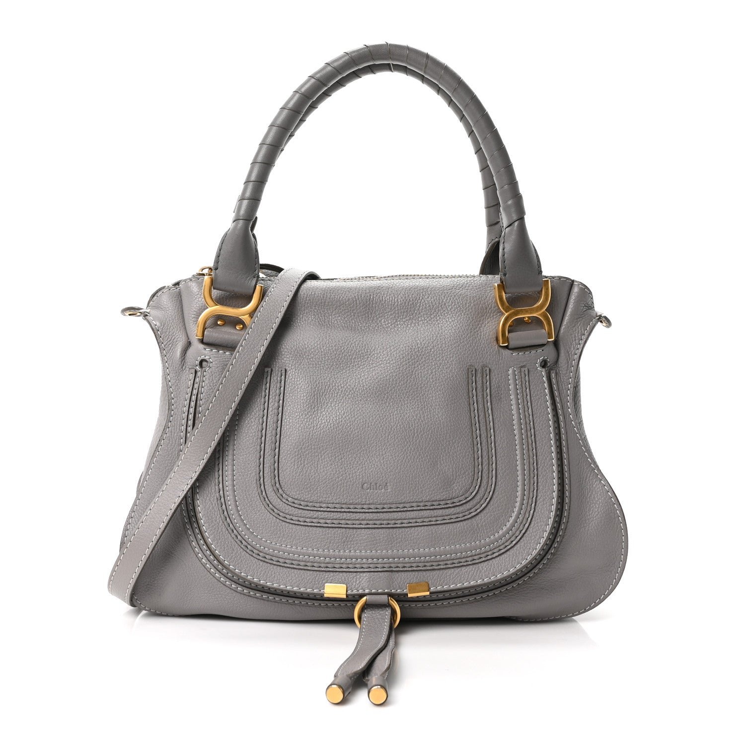 Chloe Calfskin Medium Marcie Satchel Cashmere Grey