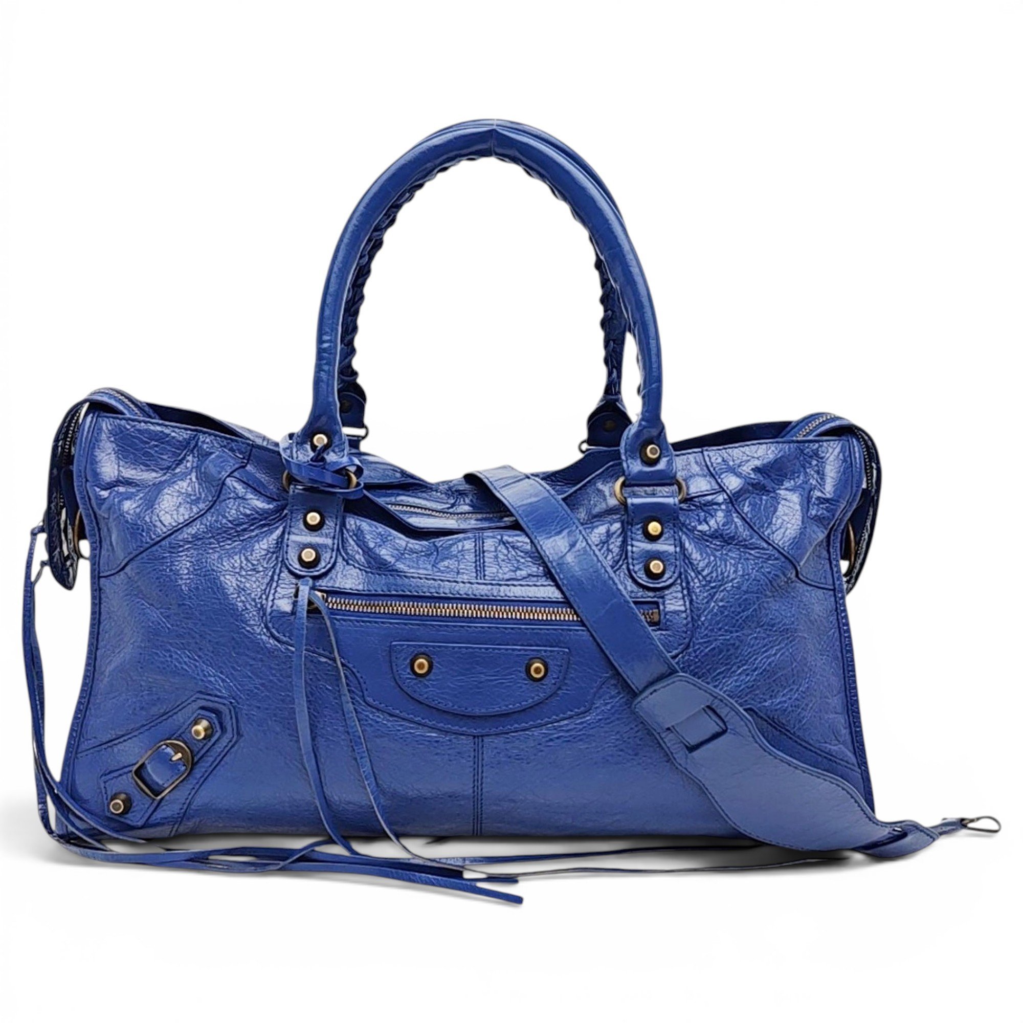 City leather handbag