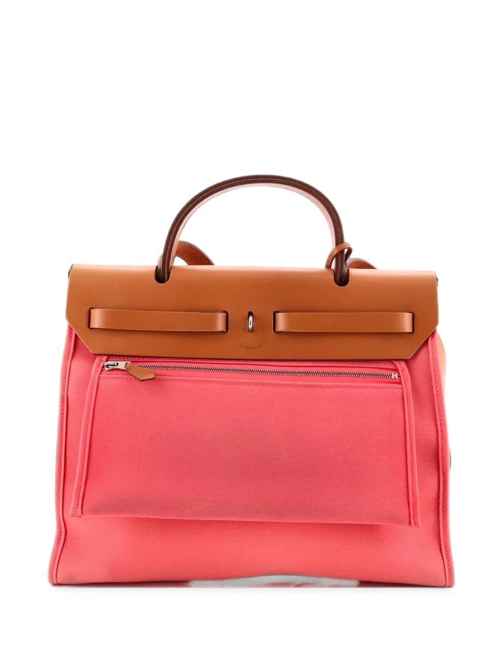 Herbag Zip Leather and Toile 31 shoulder bag