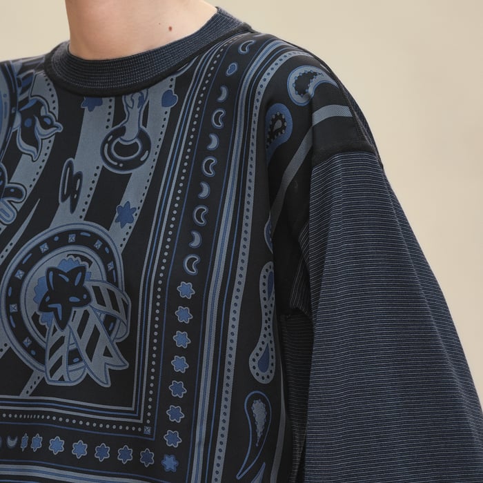 Noir Réglisse "Candy Libris" Long-sleeve Twillaine T-shirt Sweater