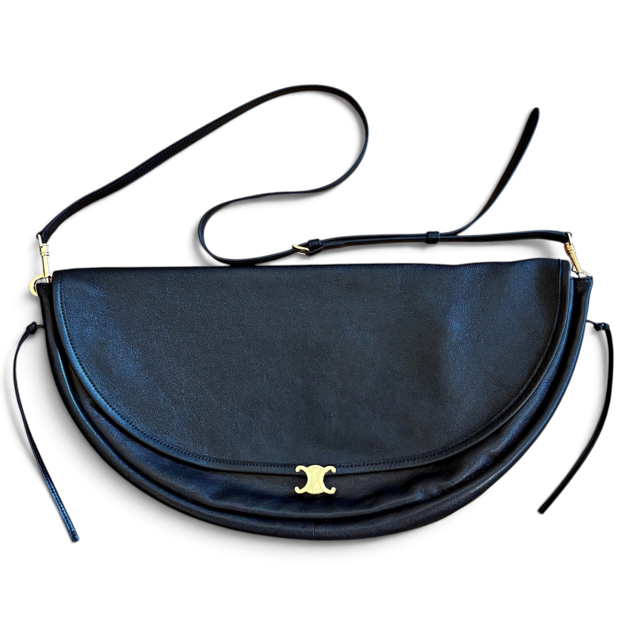 Triomphe Halfmoon leather handbag