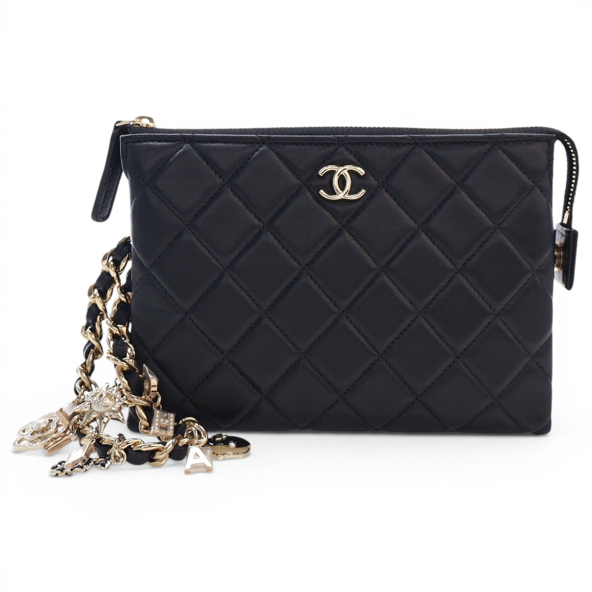 Leather clutch bag