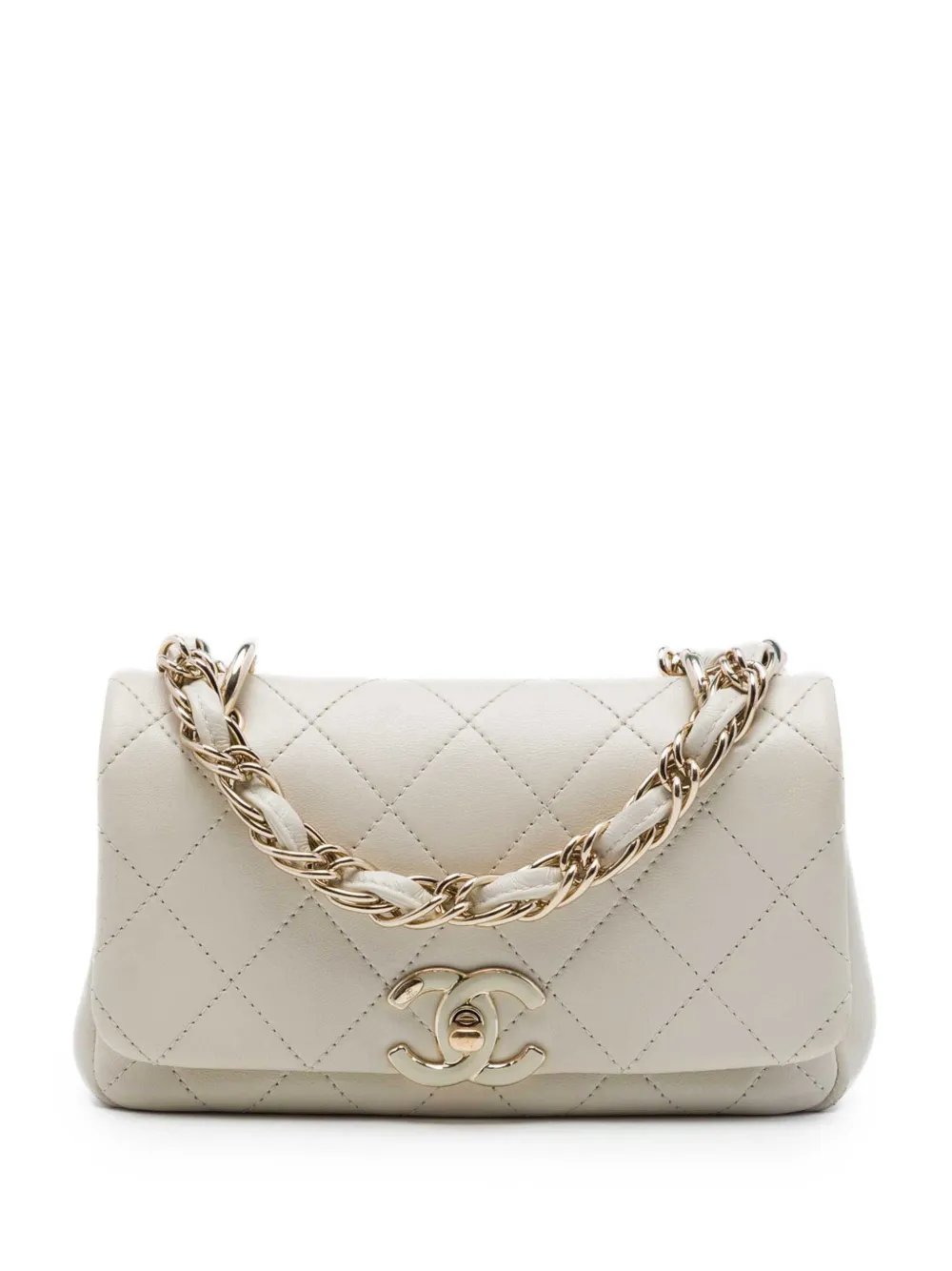 2020 Medium Quilted Lambskin Twist Chain Enamel CC Flap crossbody bag