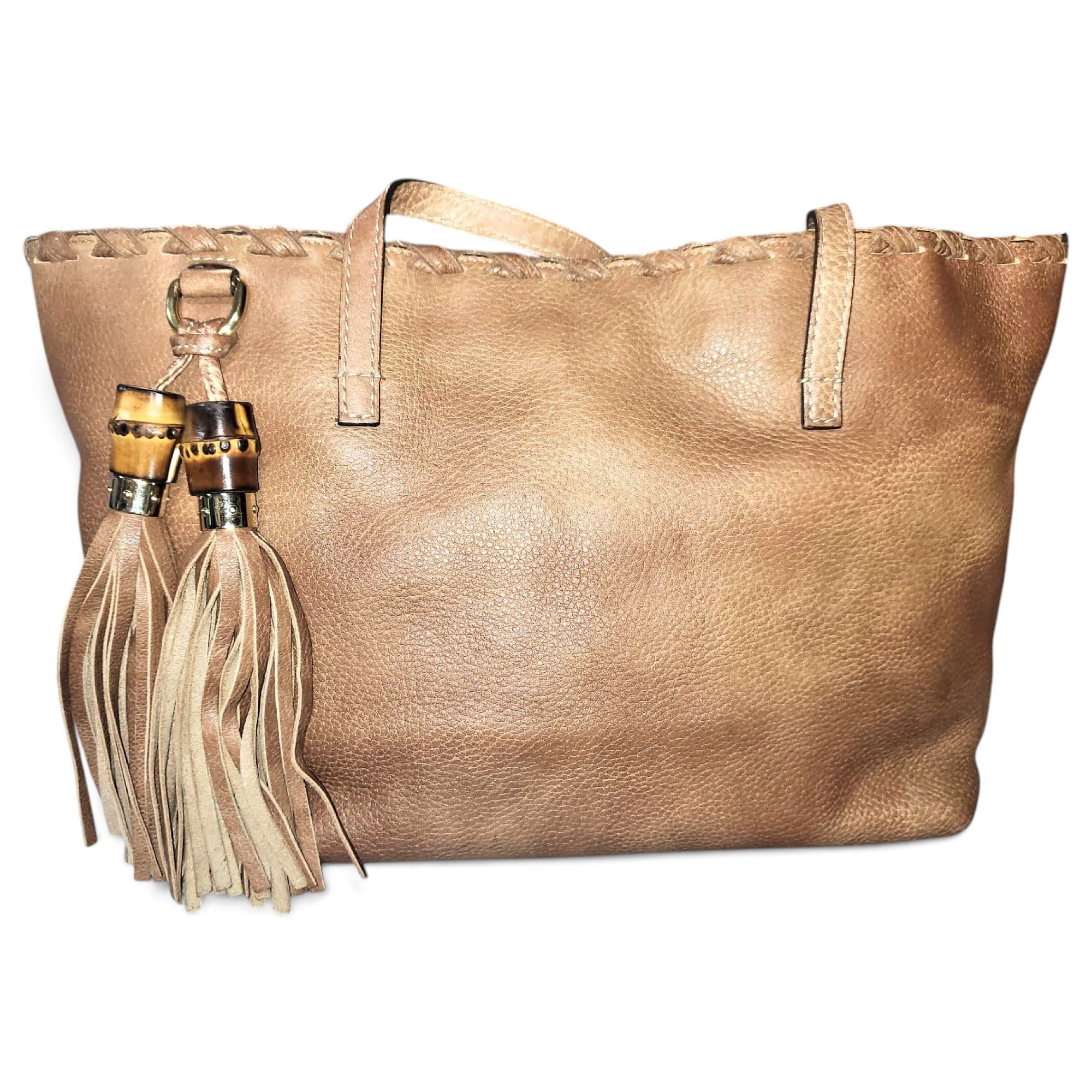 Bamboo Shopper leather tote