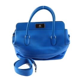 Hermes Toolbox 33 Handbag Blue Hydra Swift Leather